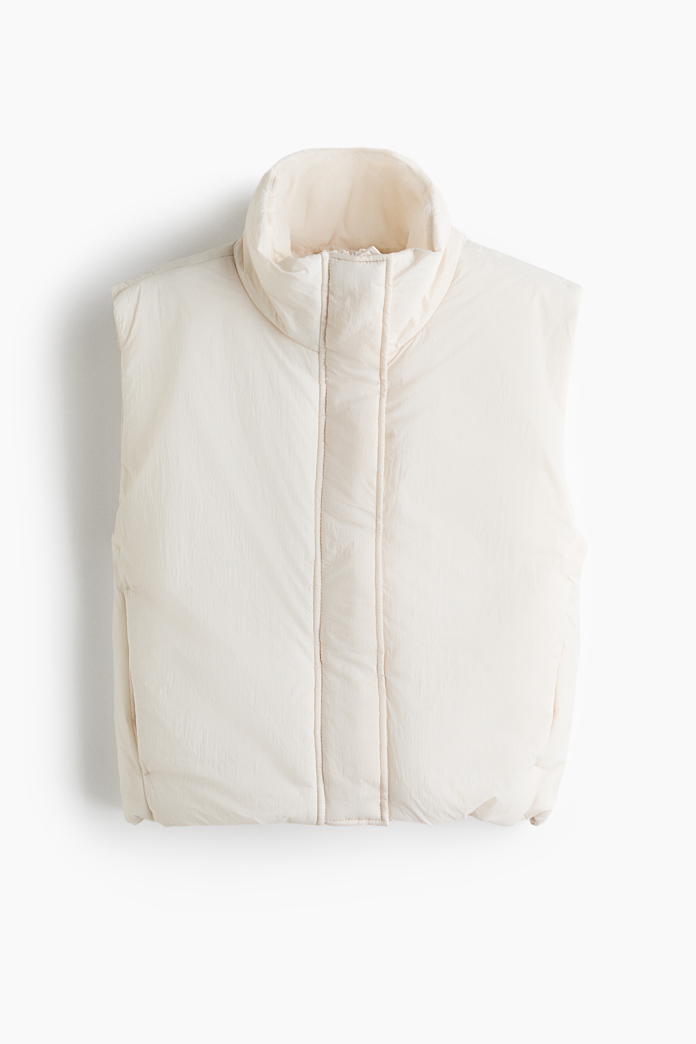 Padded Nylon Vest - Cream