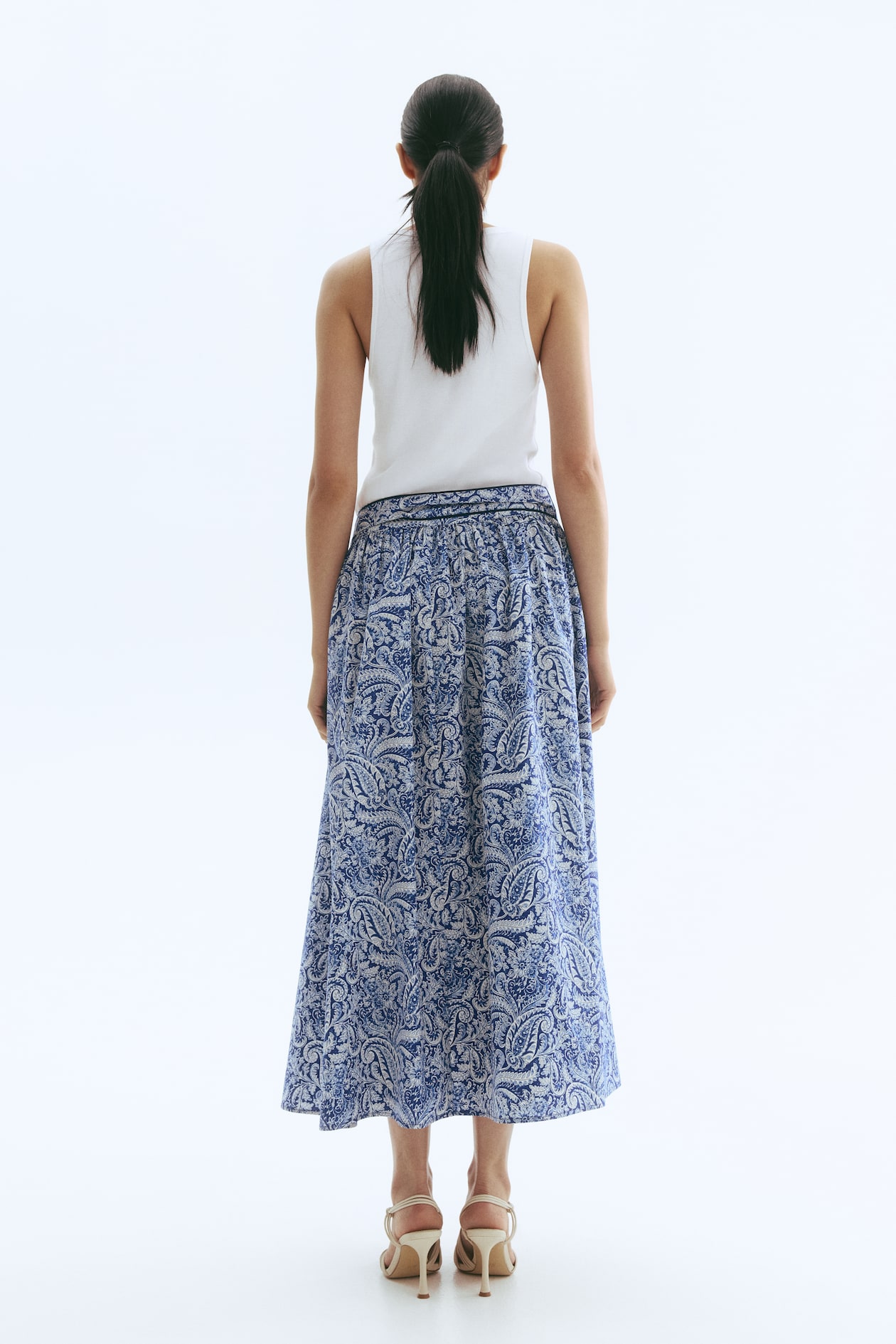 Tie-Detail Poplin Skirt - image 4