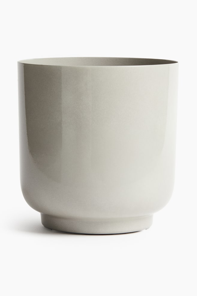 Large metal plant pot - Light taupe/Dark brown/Khaki green/Beige - 1