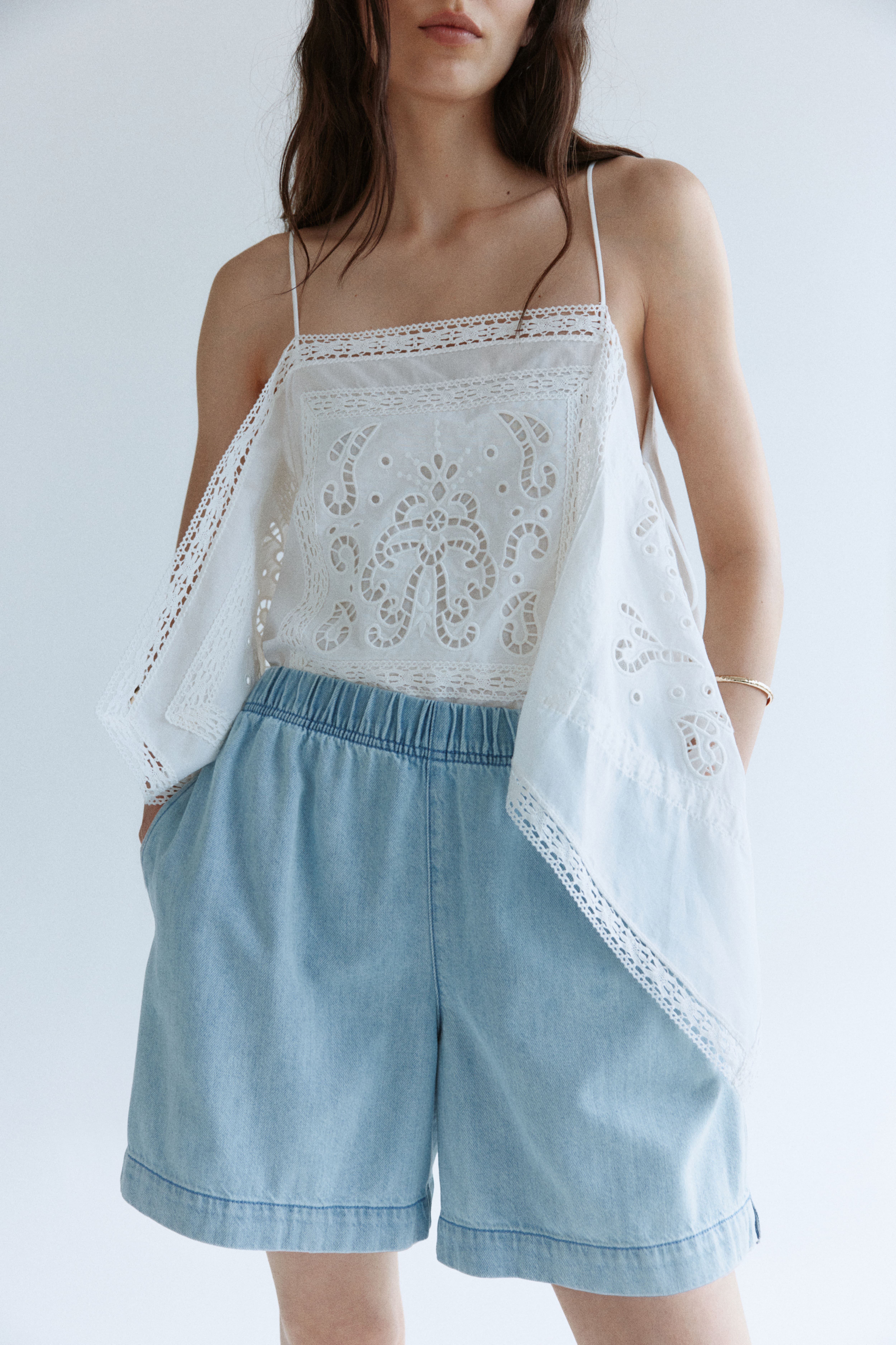 Denim Pull-On Shorts