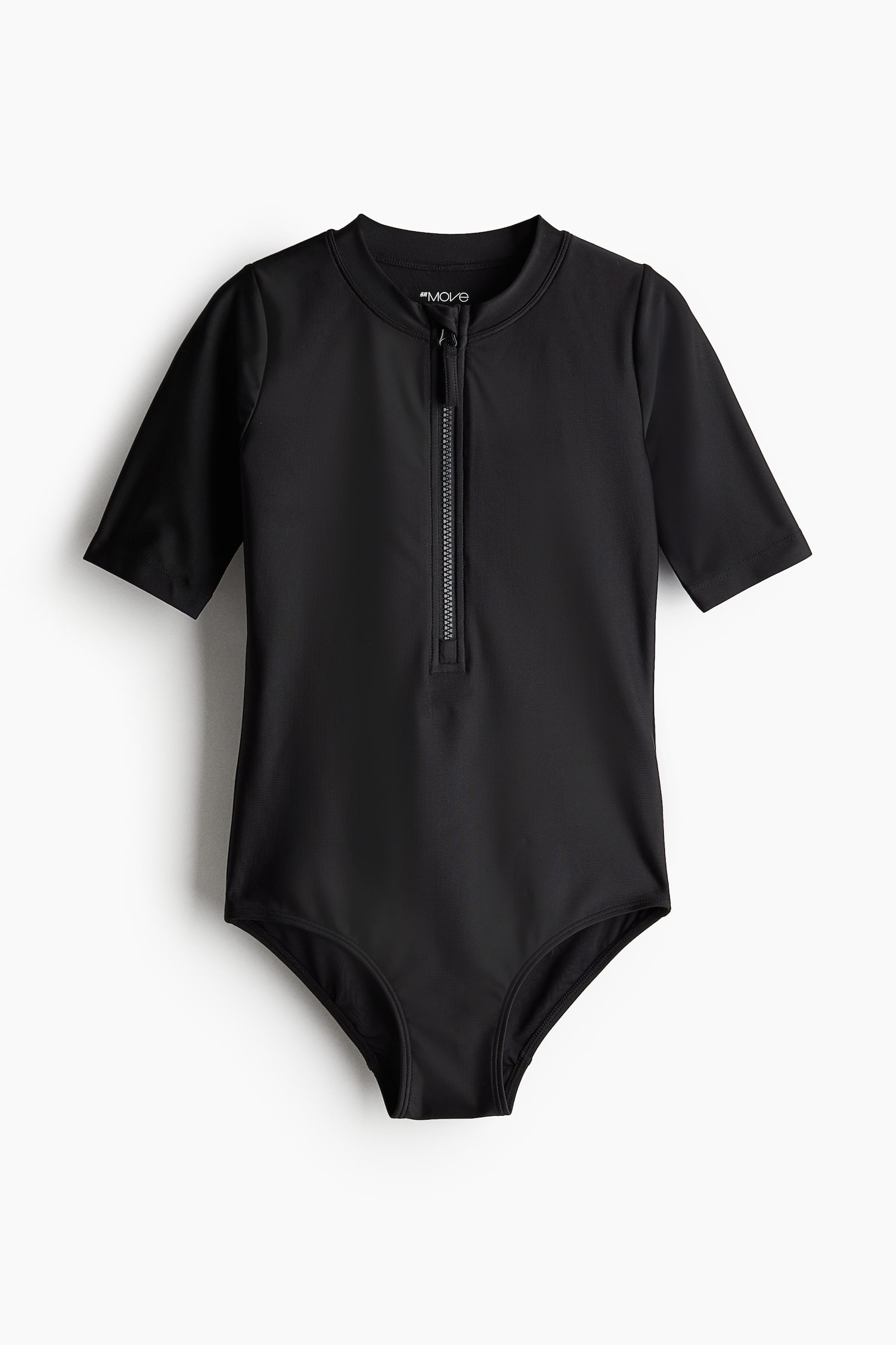 Short Sleeve Swimsuit - Black - 1