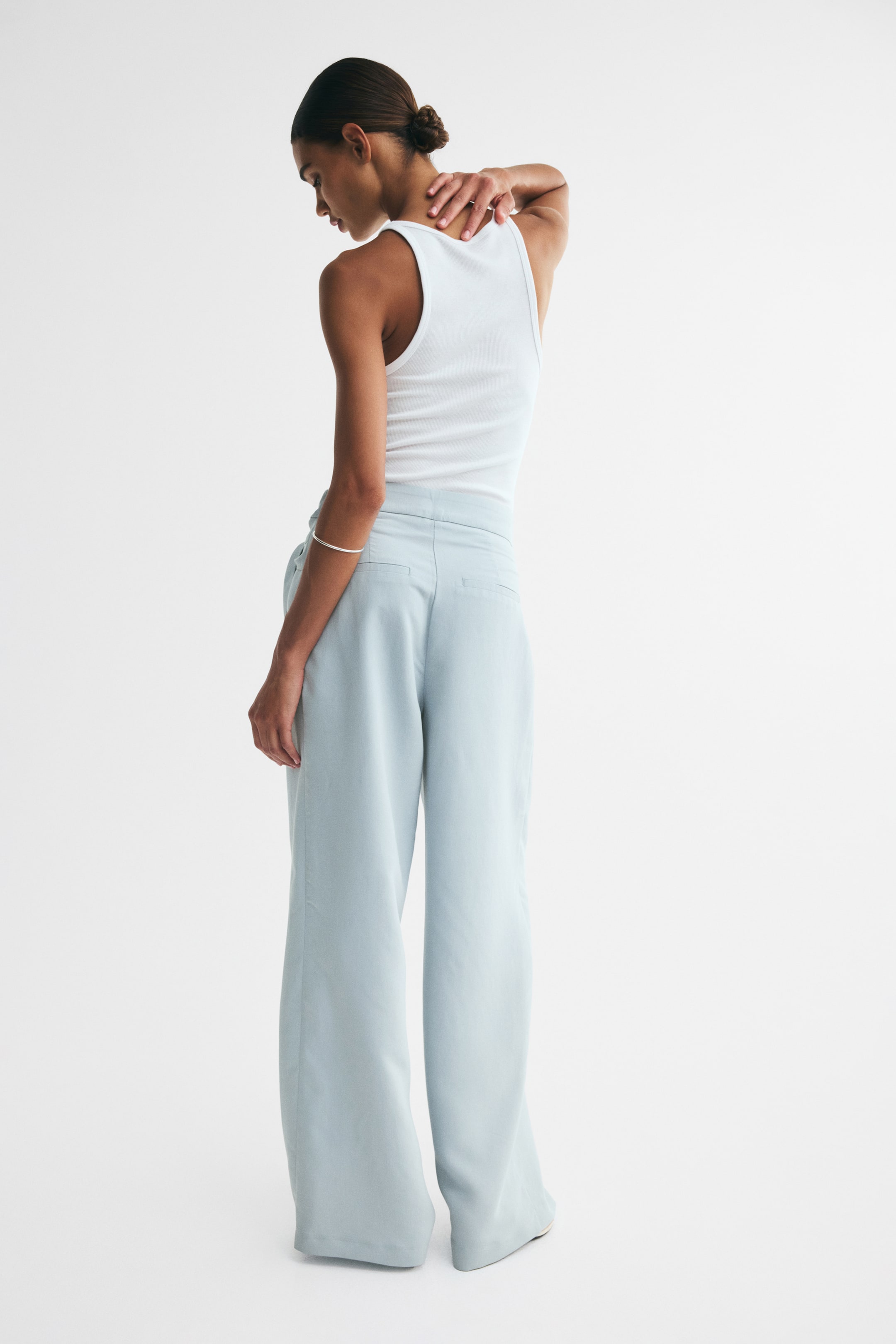 Женские брюки H&M Wide-Leg Tie-Detail Pants — фото 7