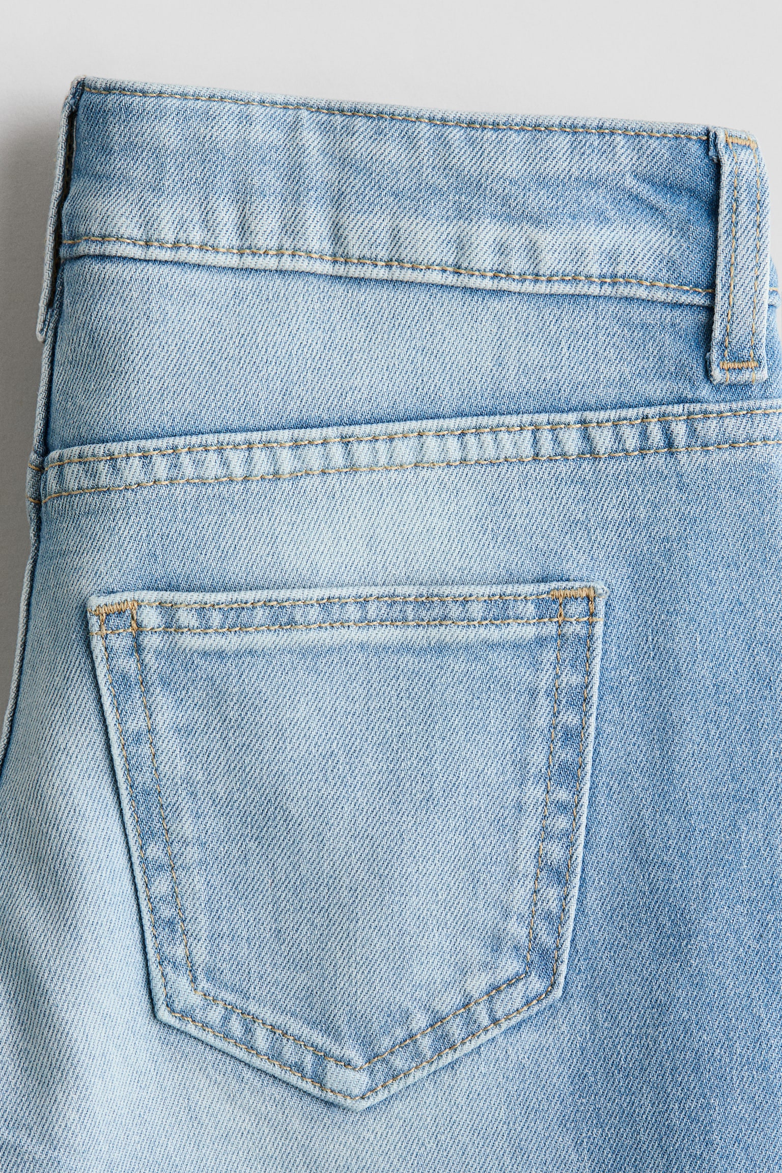 Wide Leg Low Jeans sa nitnama - Svetla teksas plava/nitne - 4