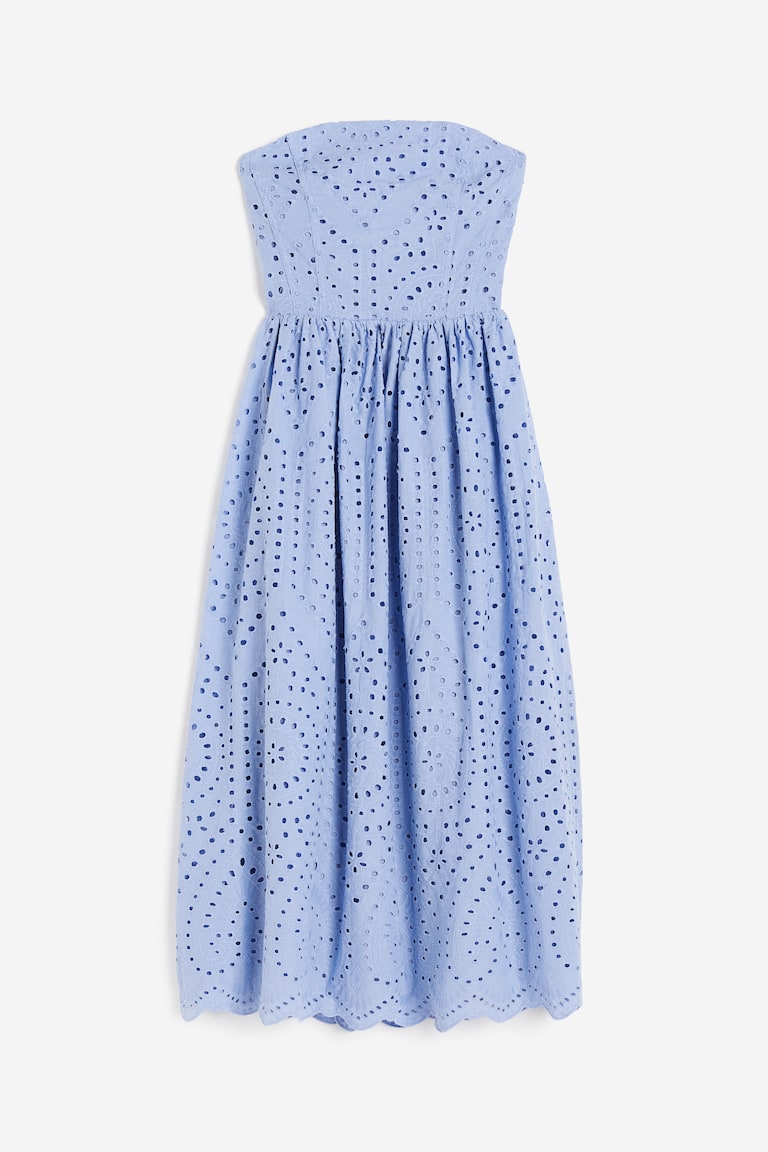 blue dress for baby girl Blue & White Rose Printed Eyelet V-Neck Midi Dress  Sail to Sable