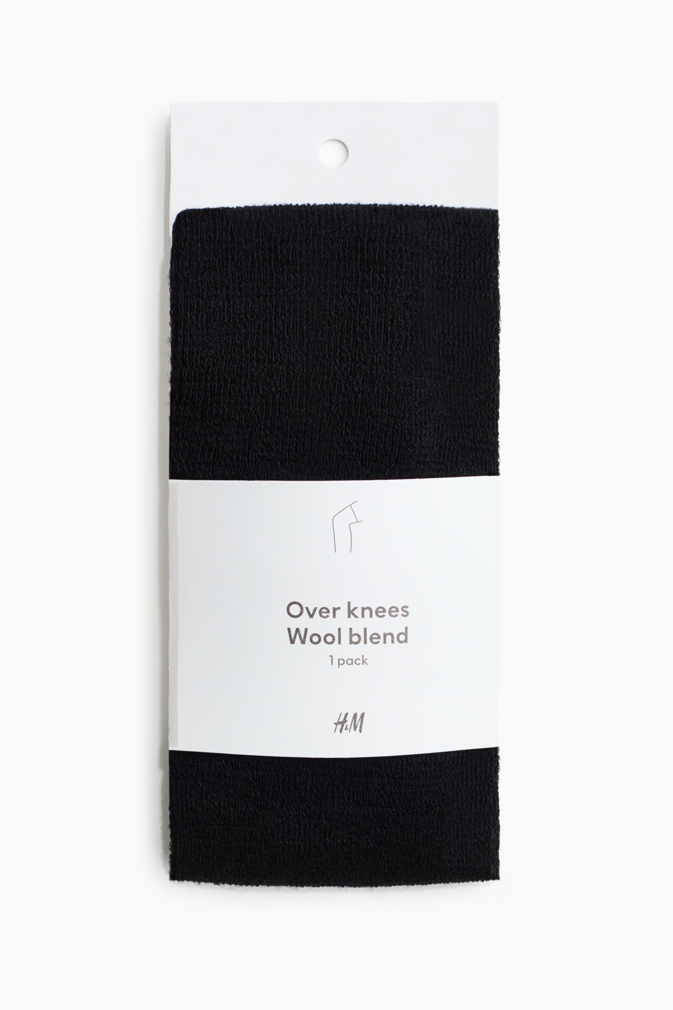Overknee kousen van wolmix - Zwart