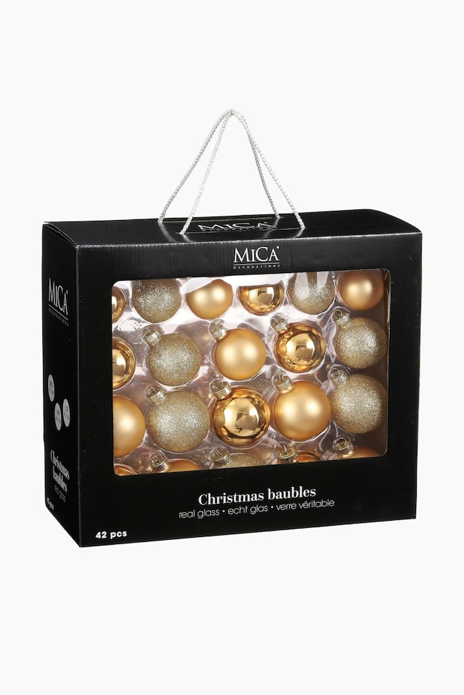 Christbaumkugeln Aus Glas - Gold/Rot - 1