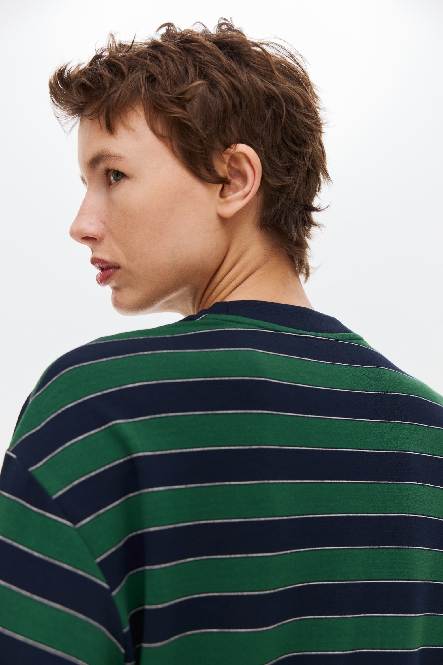 Pocket-detail top - Navy blue/Striped/Burgundy/Striped - 3