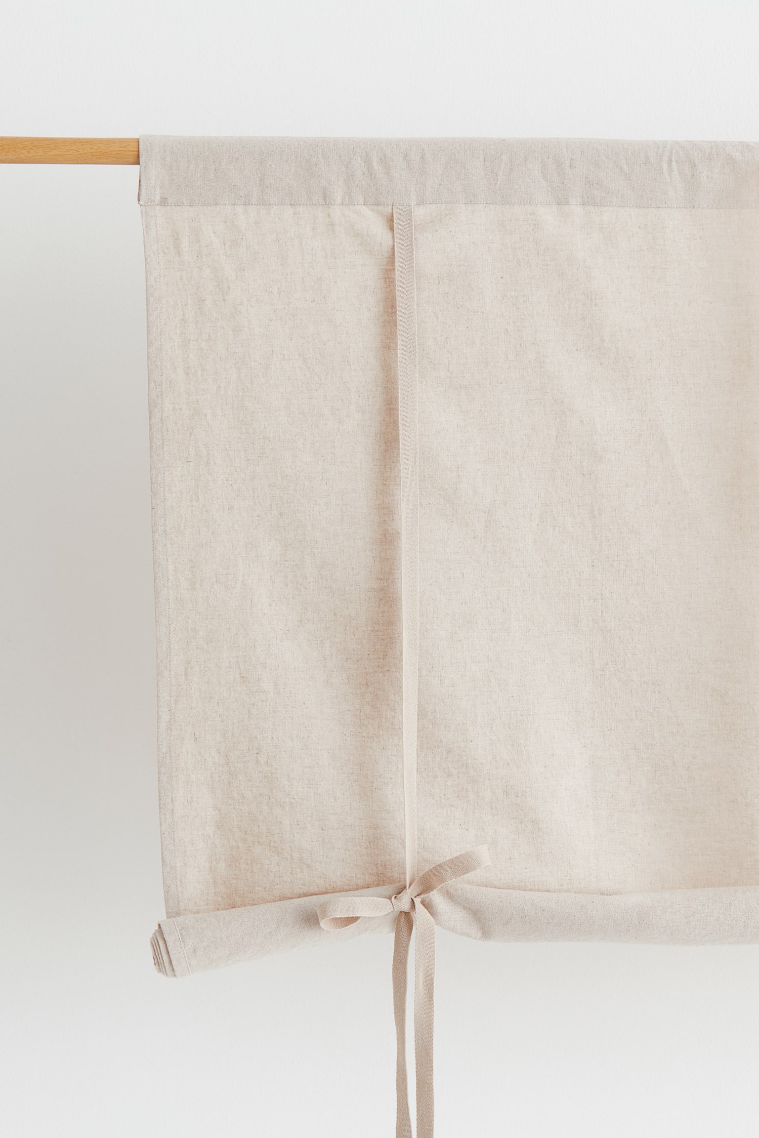 Linen-blend roll-up curtain - Light beige/Light greige - 6