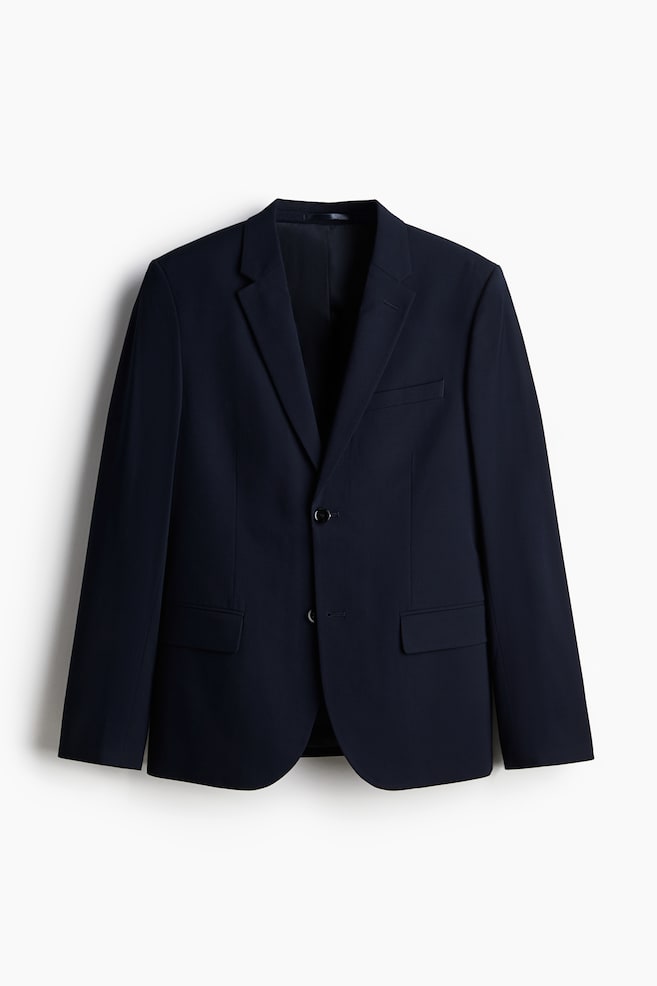 Skinny Fit Single-Breasted Jacket - Navy blue/Dark gray/Dark blue - 1