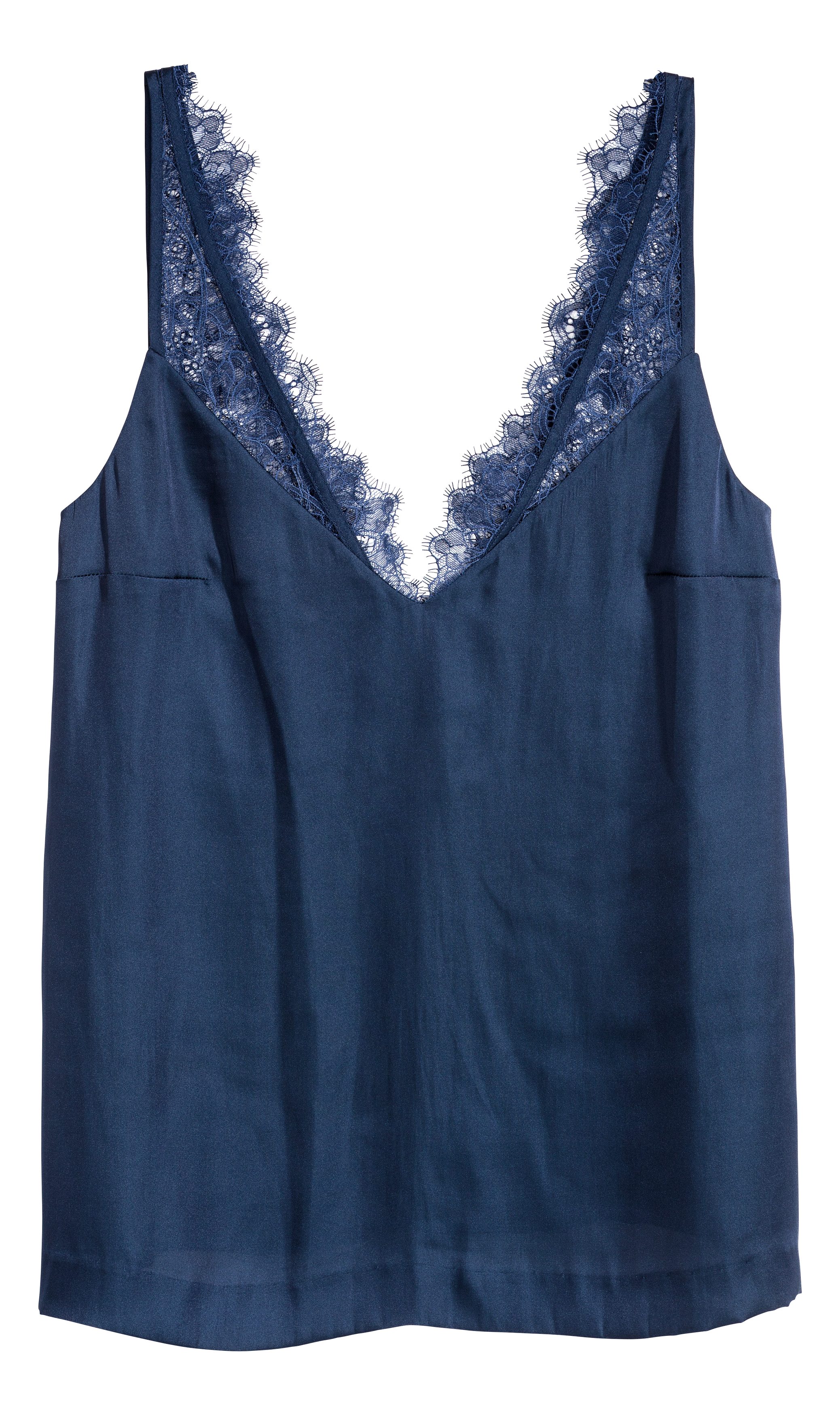h&m satin top with lace