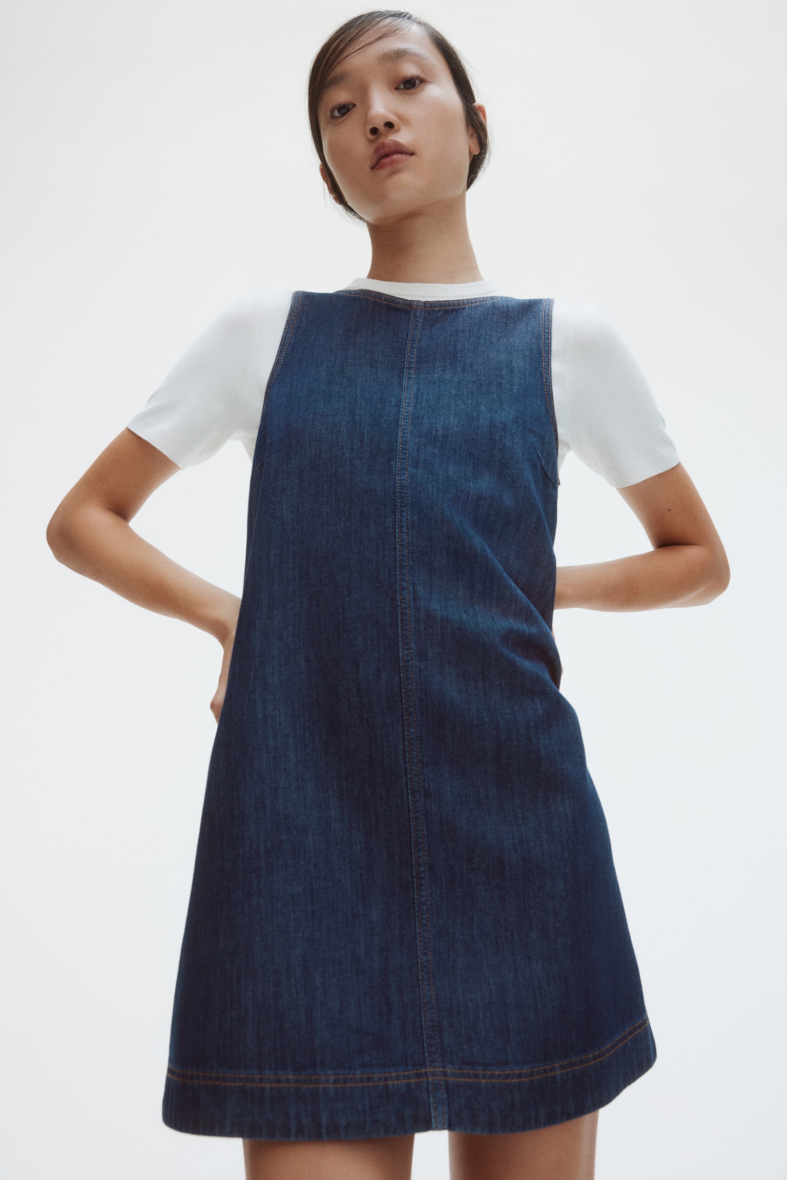 슬리브리스 시프트 드레스 - 다크 데님 블루 - 5