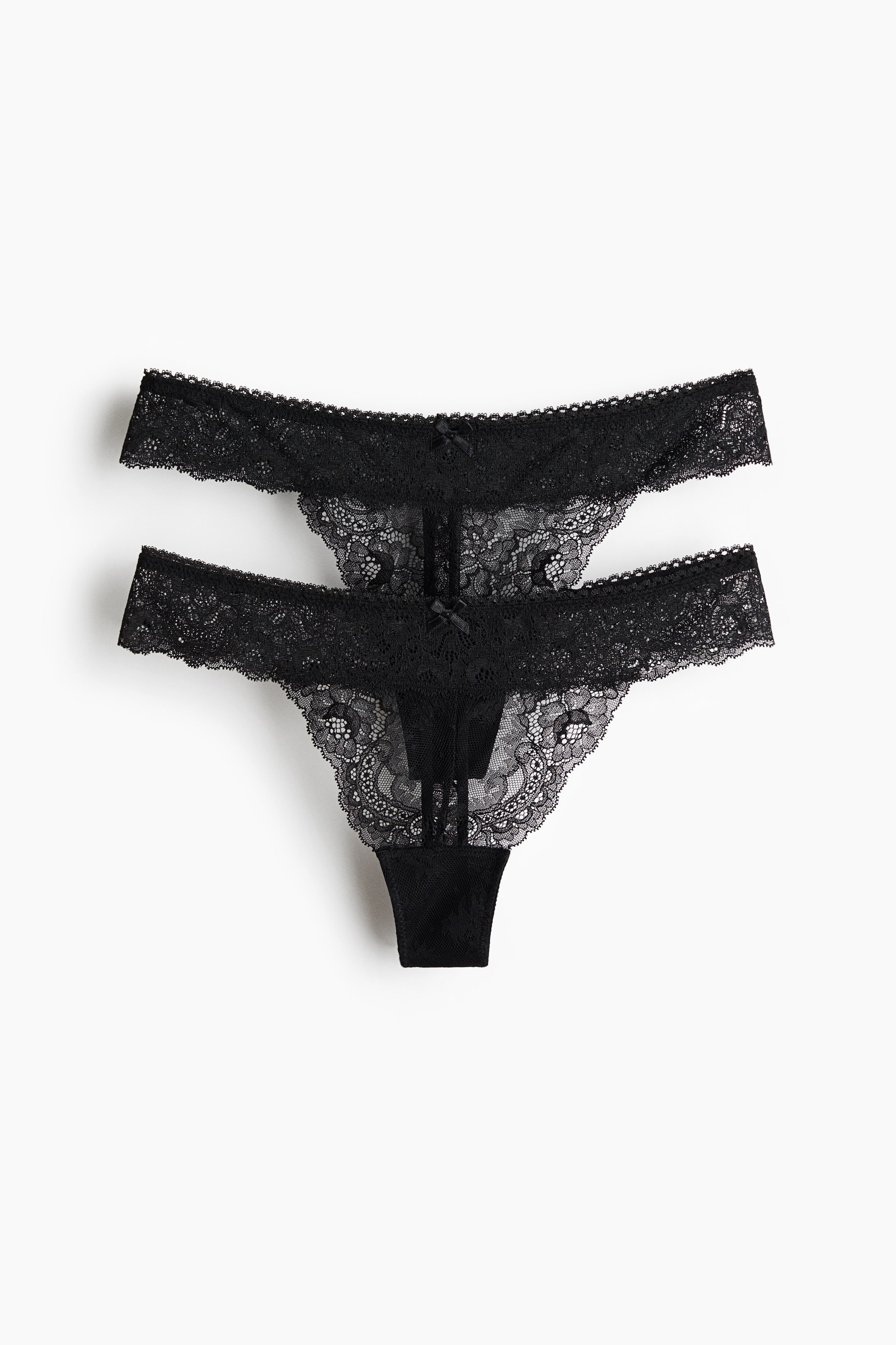 Visualizza immagine più grande: Thong in pizzo 2 pezzi - Nero - DONNA | H&M IT 1