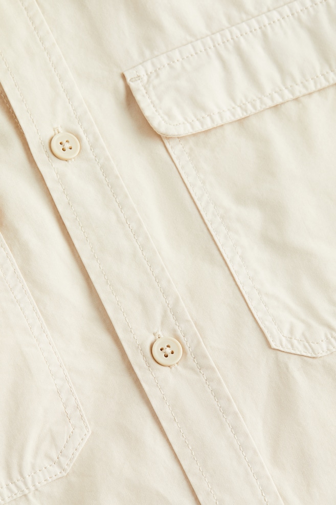 Short-sleeved shirt - Light beige/Black/Patterned/White/Black checked/Dark grey - 4