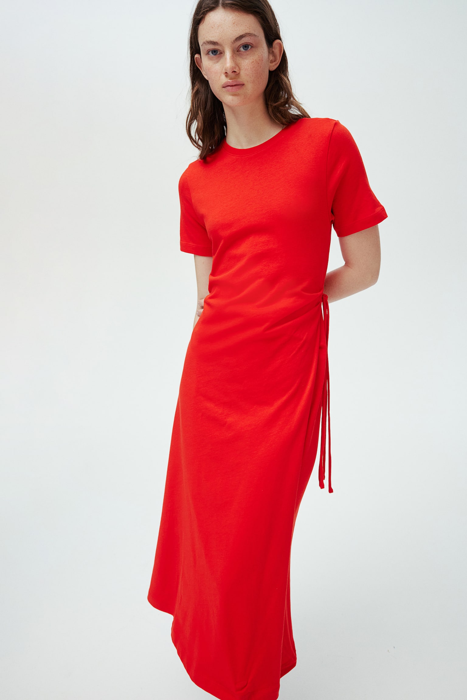 Wrap Tee Dress - Red - 1