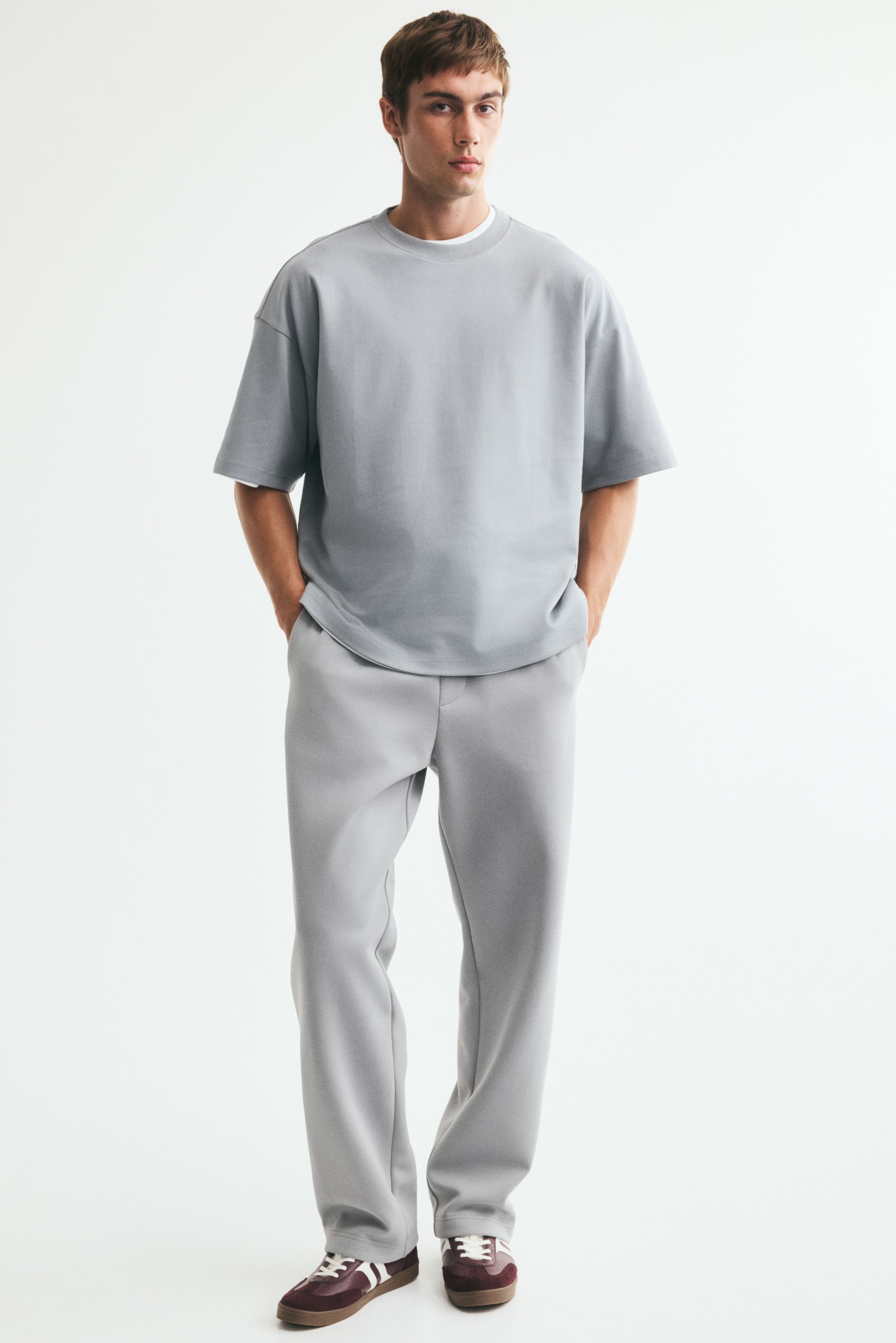 Relaxed Fit Interlock Sweatpants - Grey marl/Light grey marl/Black/Navy blue
