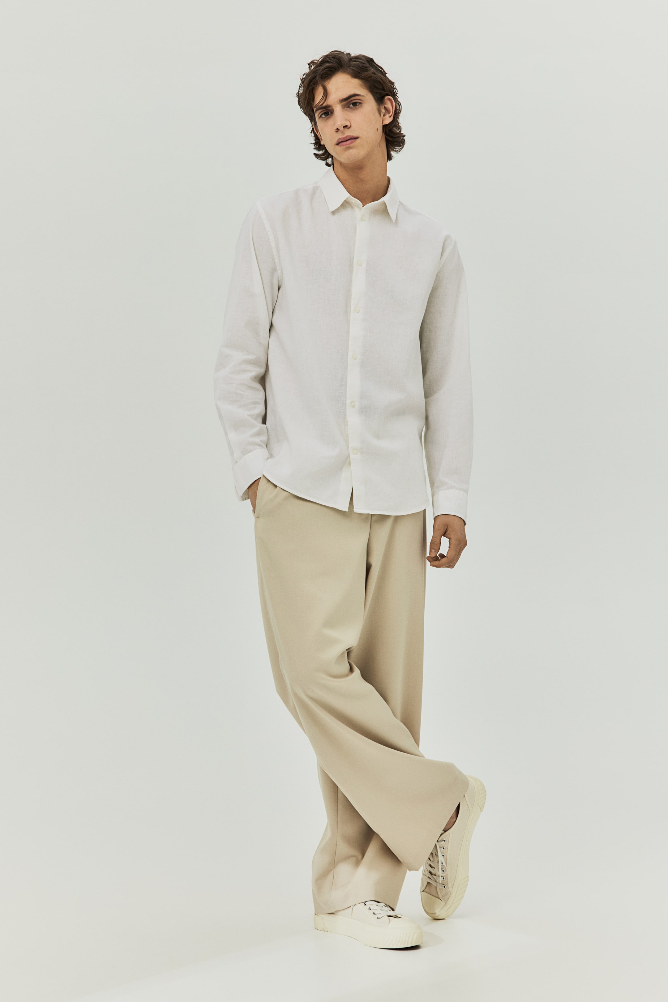 Regular Fit Linen-blend Shirt