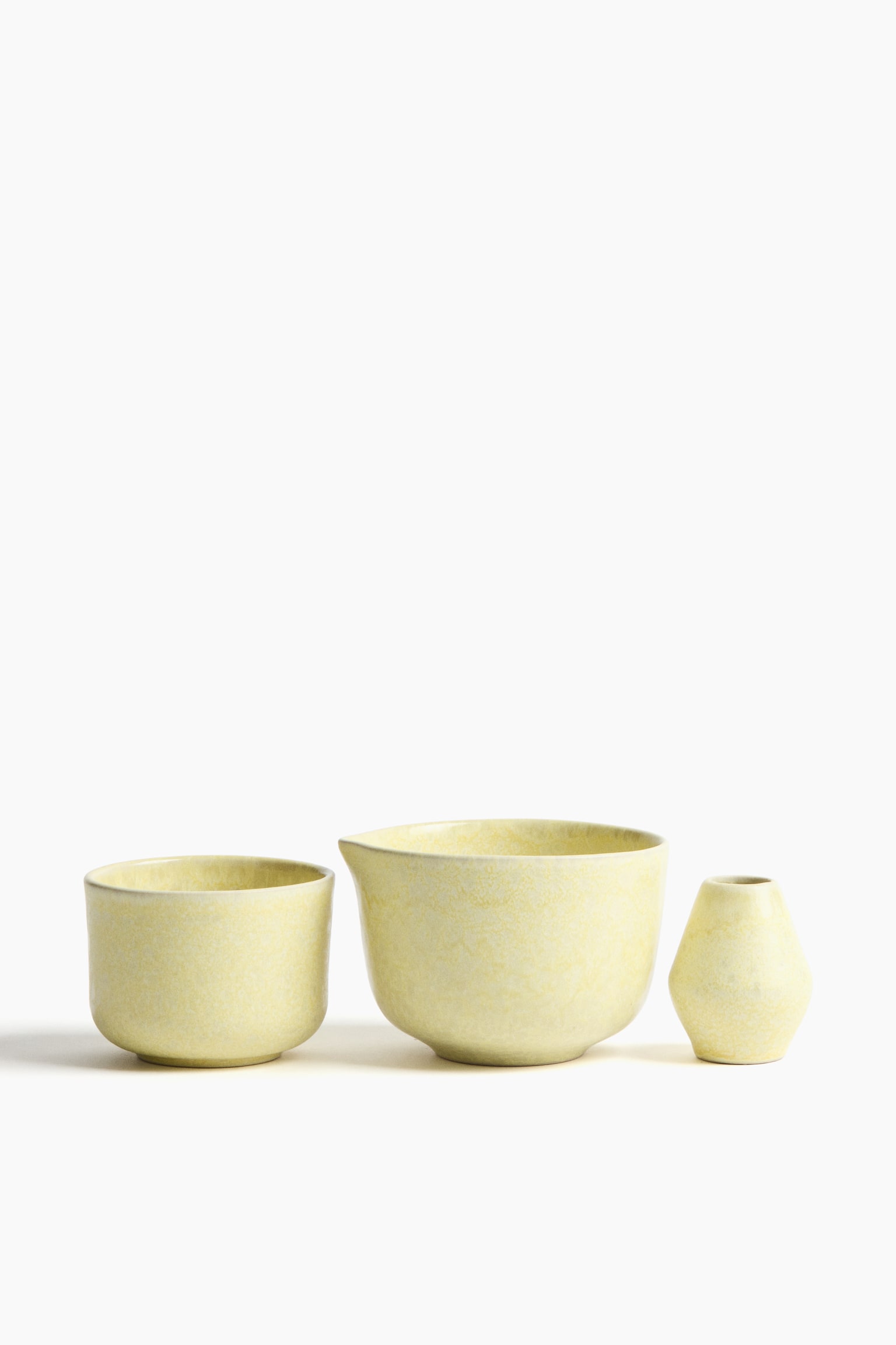 Service à matcha en grès cérame - Jaune clair/Vert foncé/Beige/Grège - 1