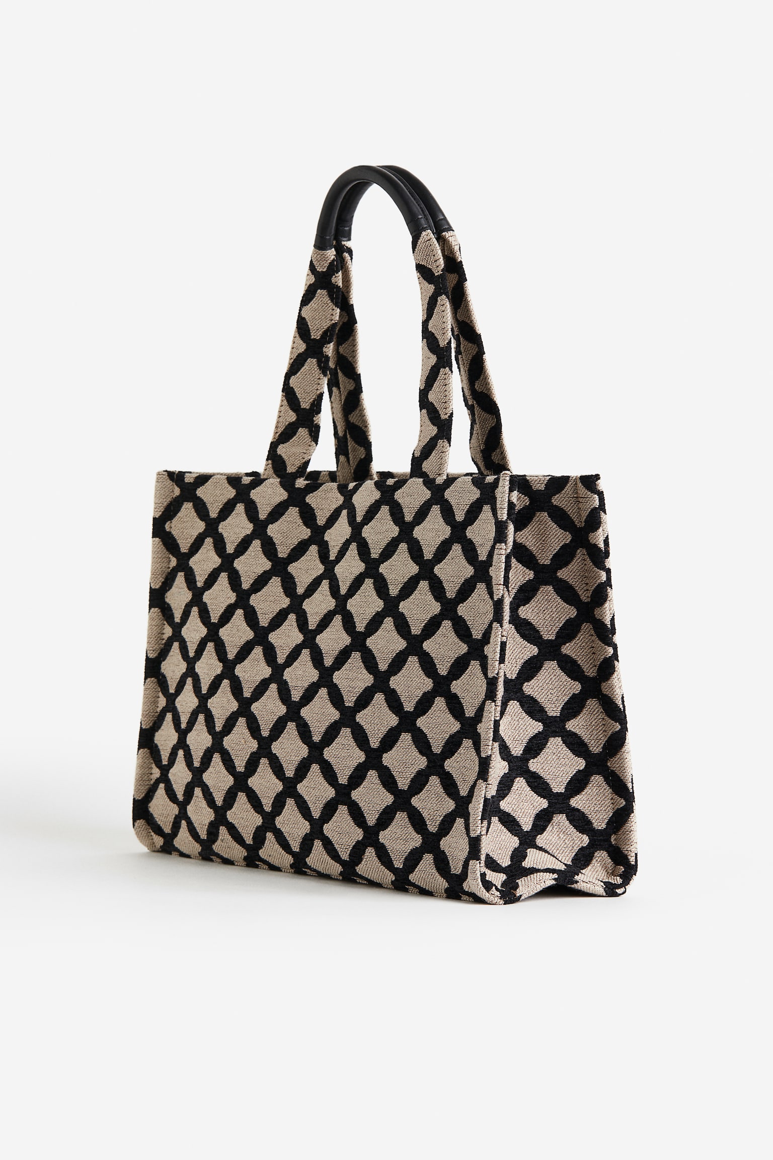 Cotton Blend Shopper - Beige/Black pattern/Natural white/Pattern/Black/White stripe - 5