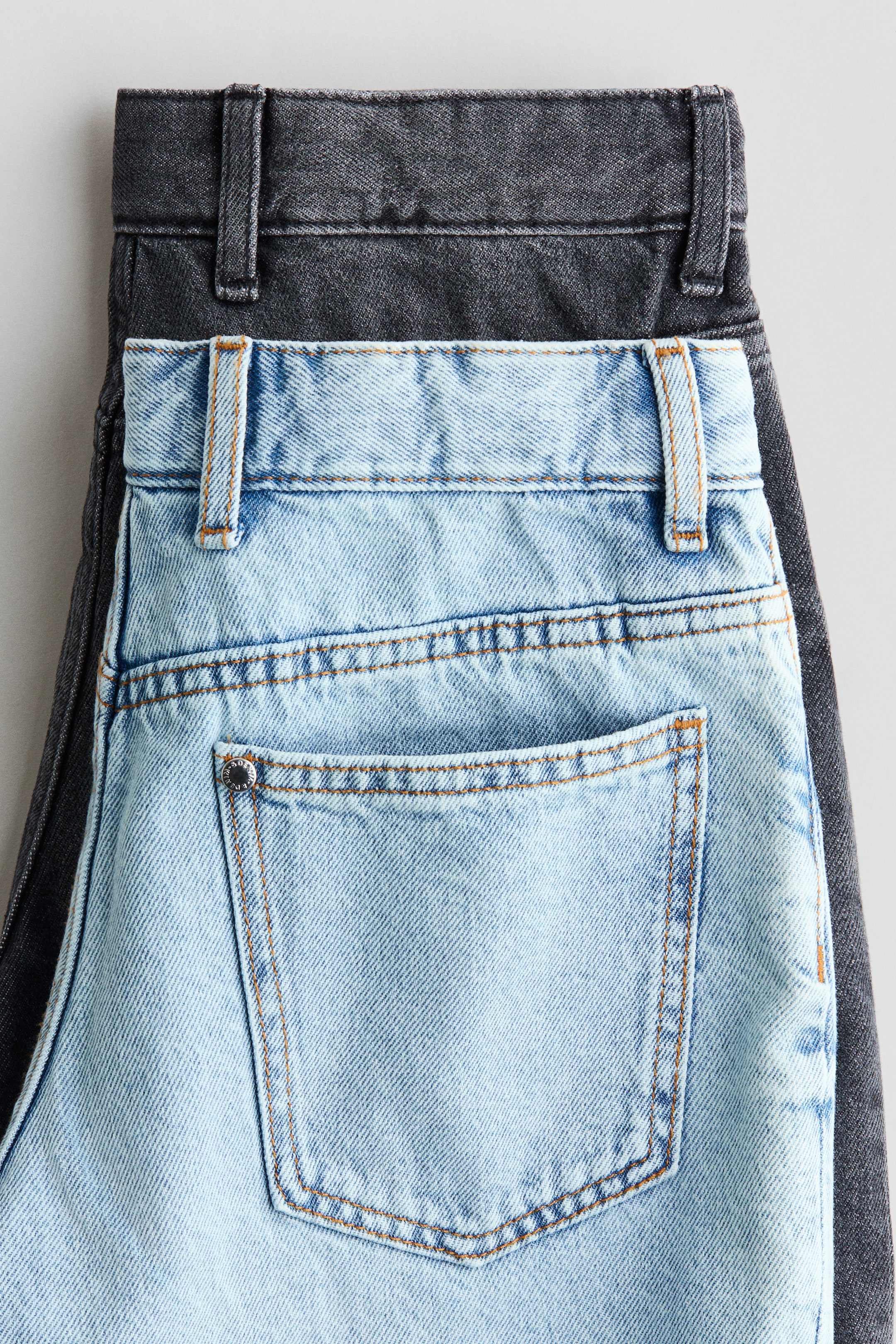 Детские шорты H&M 2-Pack Loose-Fit Denim Shorts — фото 5
