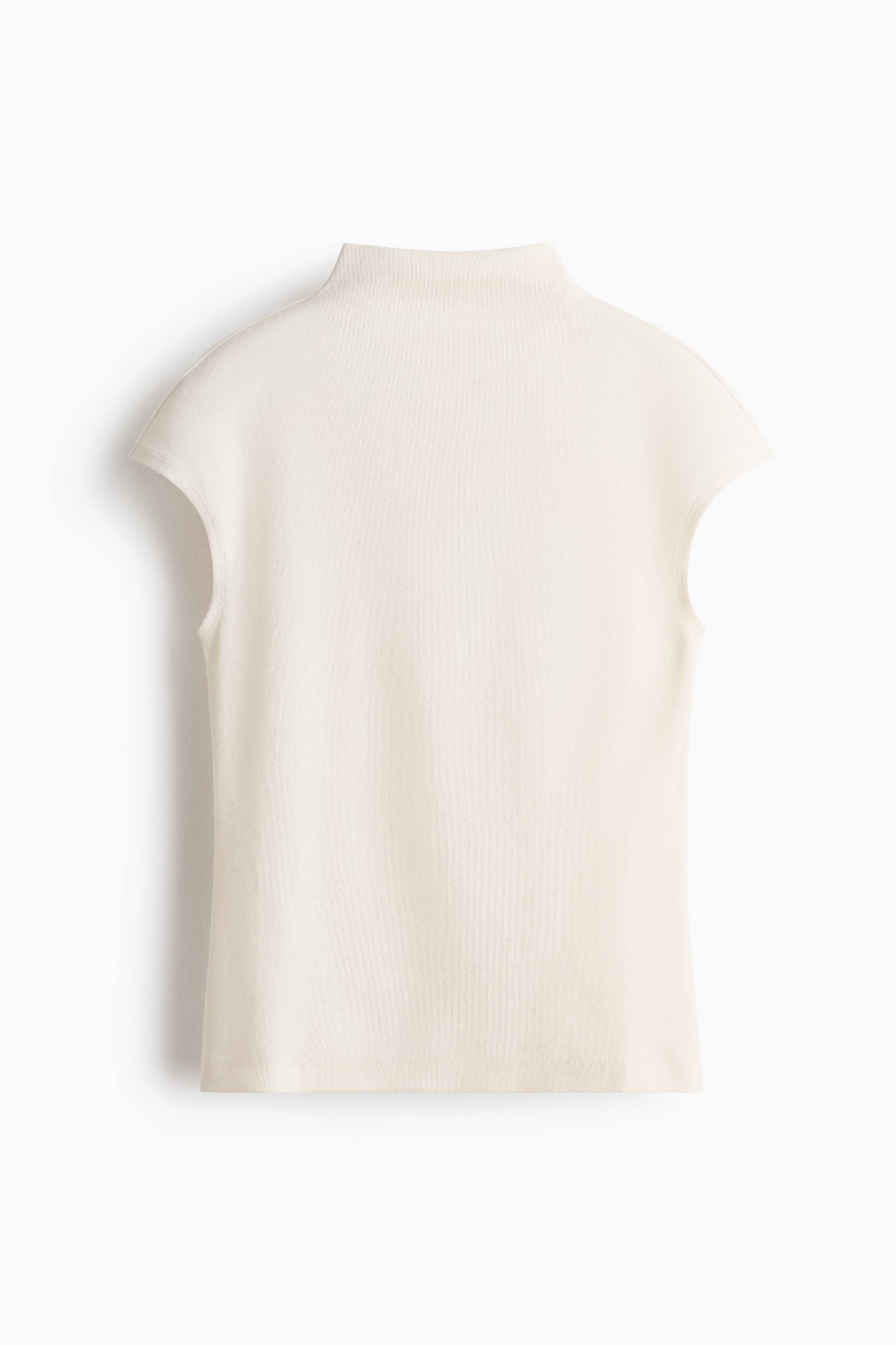 Stand-Up Collar Jersey Top - Cream/Black/Dark purple