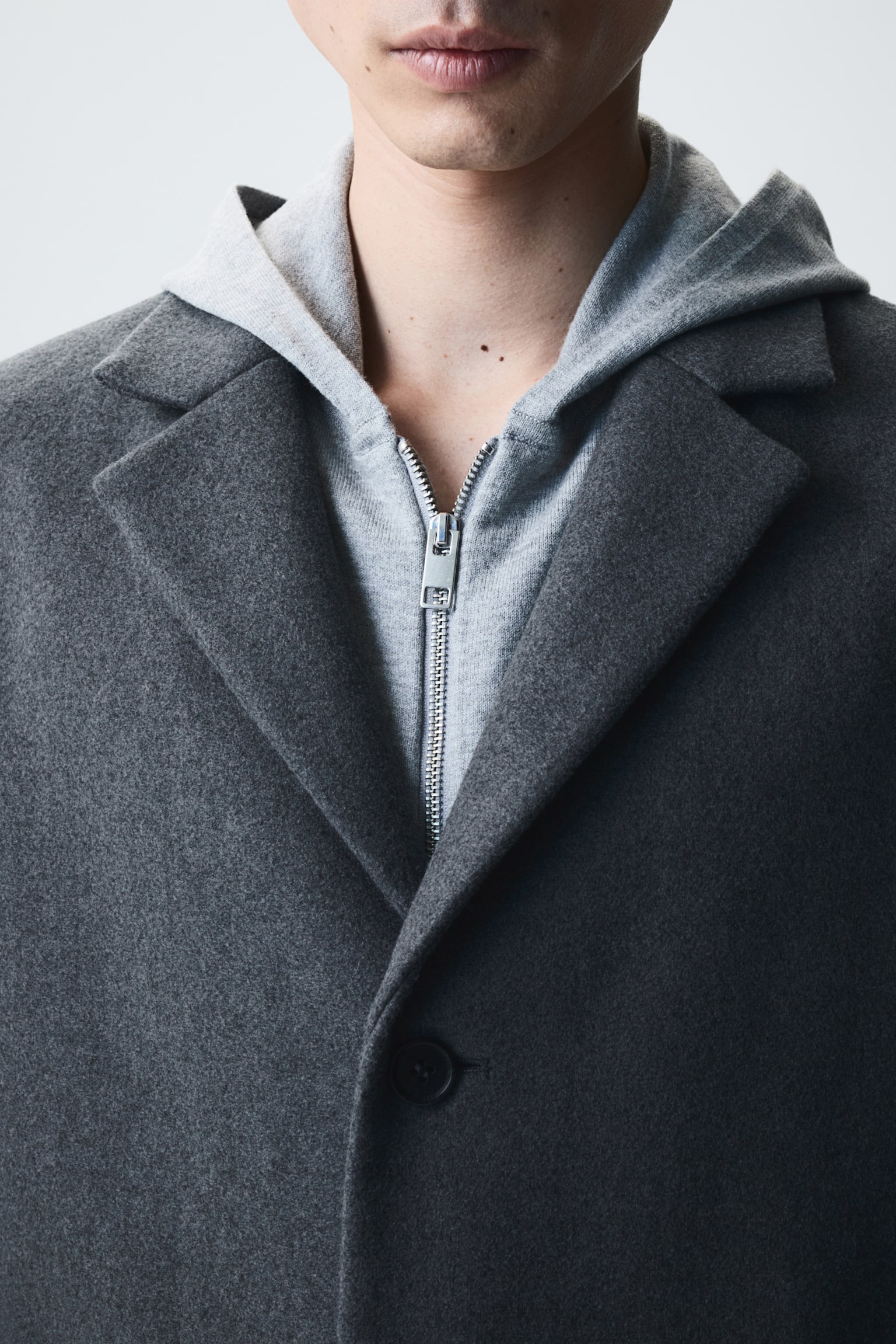 Slim Fit Wool-blend coat - Dark grey/Beige/Black/Navy blue - 4