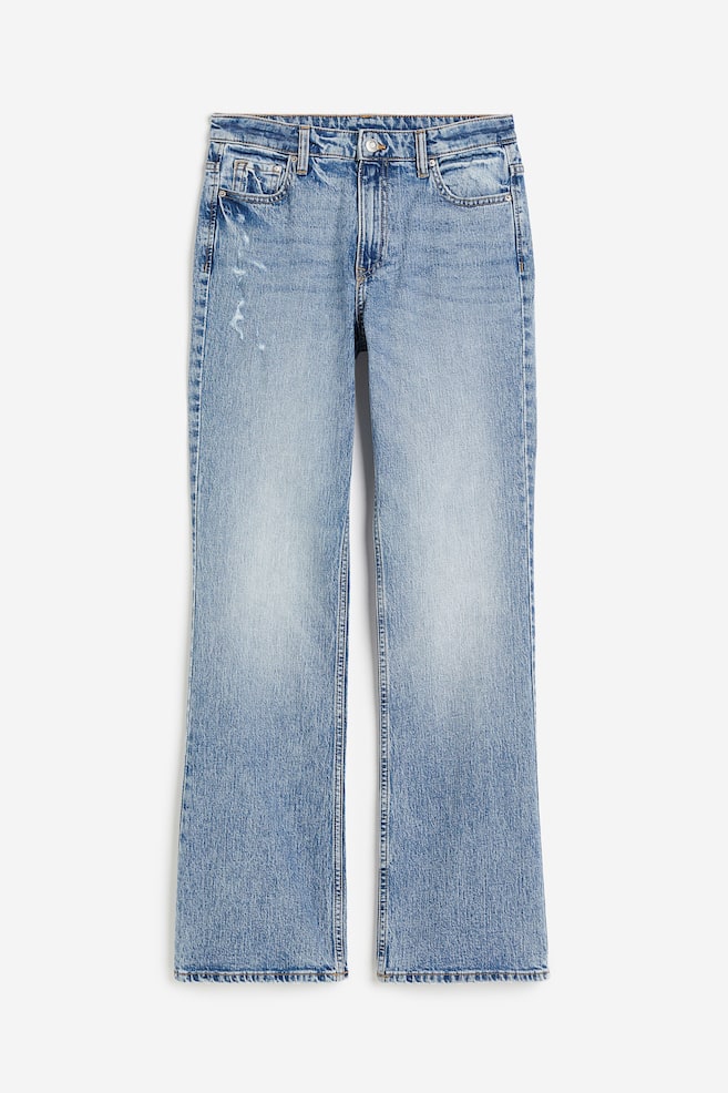 Bootcut High Jeans - Helles Denimblau/Schwarz - 1