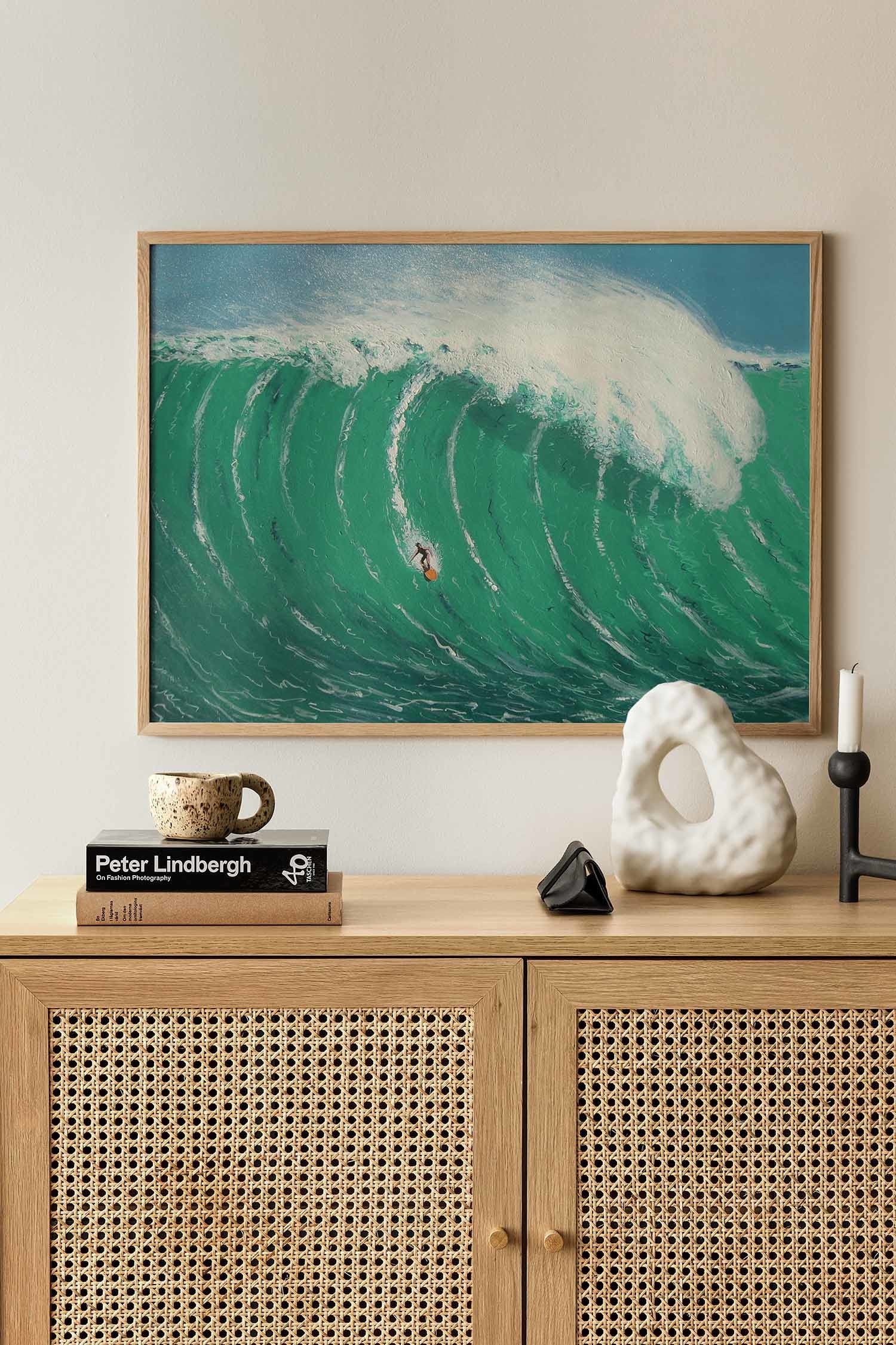 The Big Wave Plakat - Blå/grøn