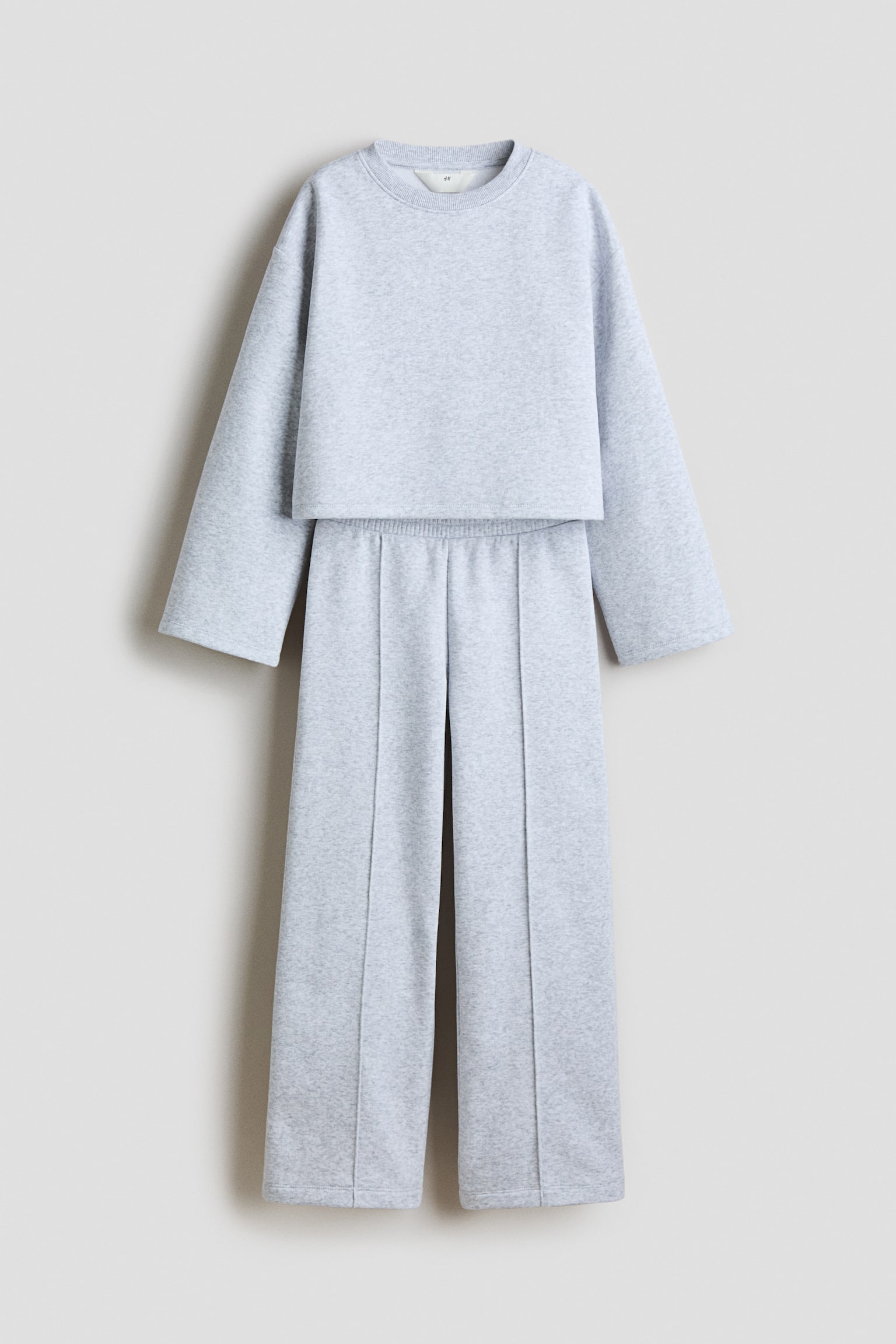 2-piece sweatshirt set - 淺灰混色/灰色/奶油色