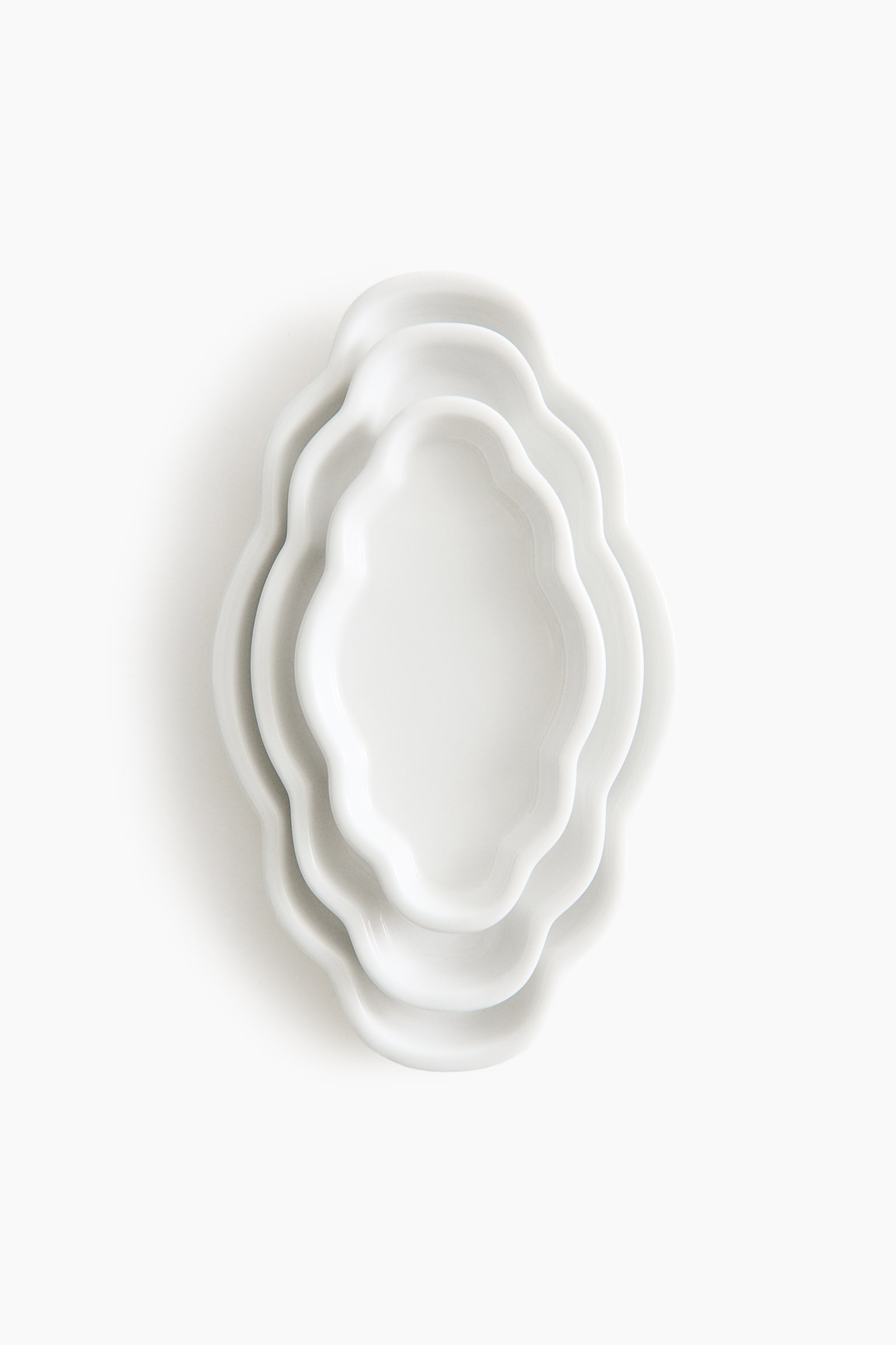 3-piece porcelain serving plate set - White - 1