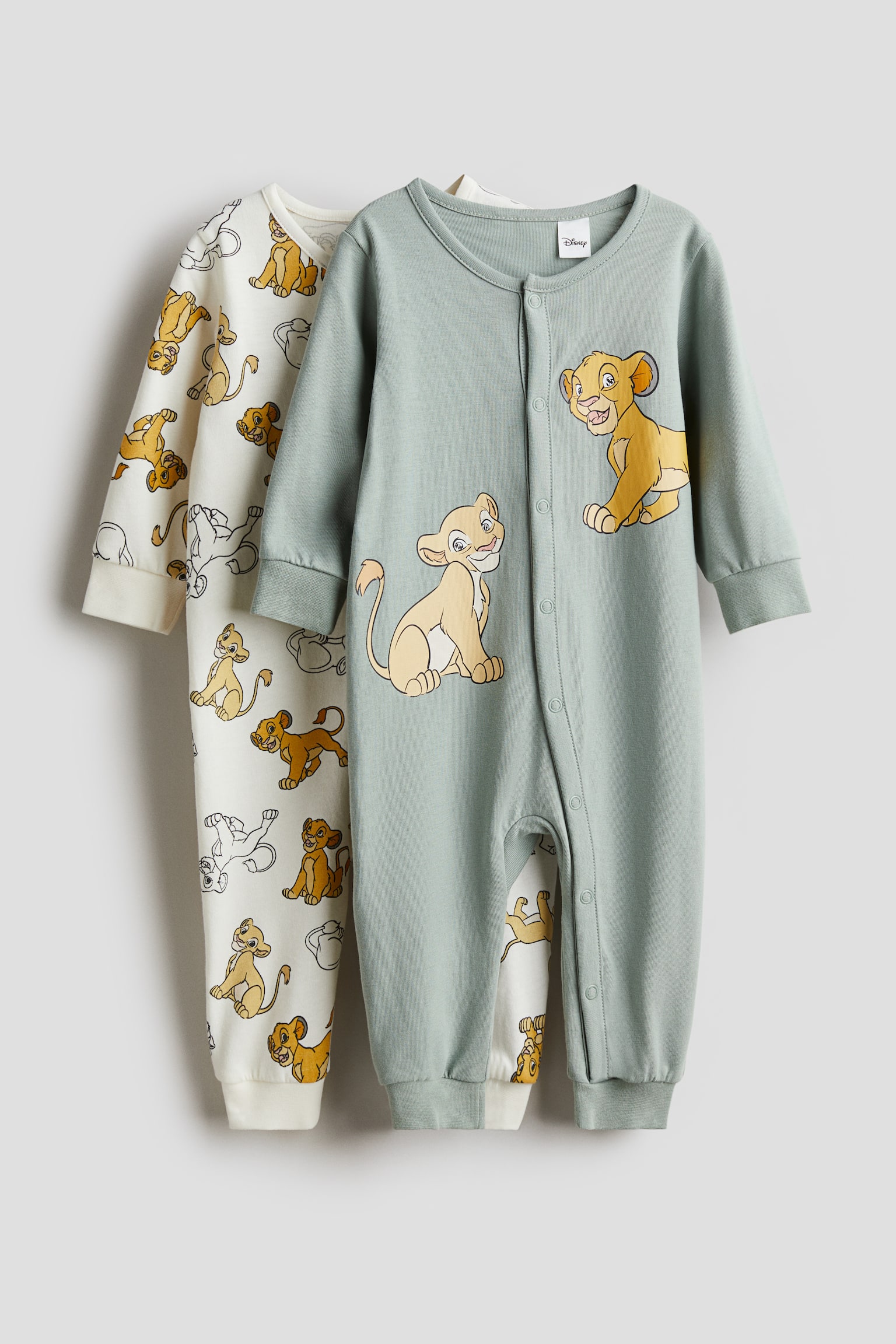 2-pack printed pyjamas - Dusty green/The Lion King/Light pink/Minnie Mouse/Bright blue/Cookie Monster/Turquoise/Mickey Mouse/Pink/Snoopy/Light blue/Mickey Mouse/Beige/Snoopy/Light grey marl/Mickey Mouse/Dusty light pink/Minnie Mouse/Light green/Mickey Mouse - 1