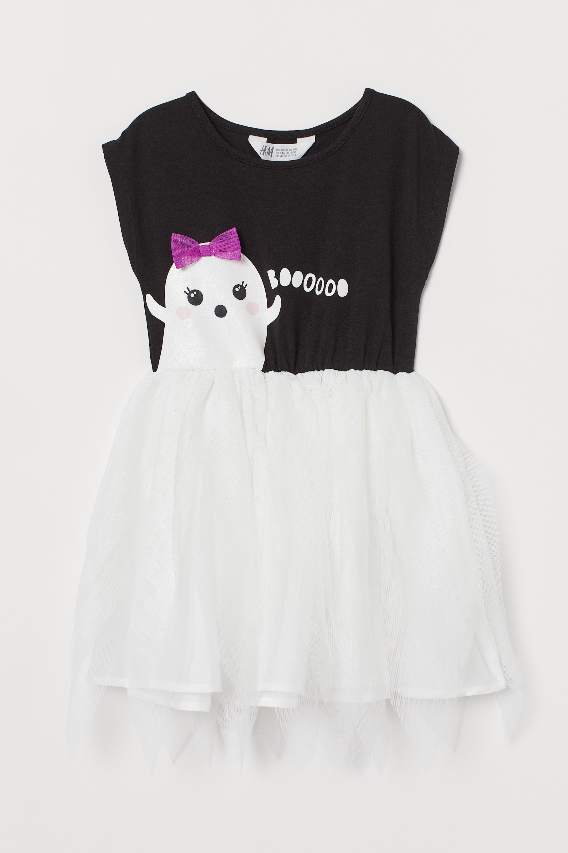 Agrandir l'image: Robe avec jupe en tulle - Nuit noir/fantôme - ENFANT | H&M FR 1