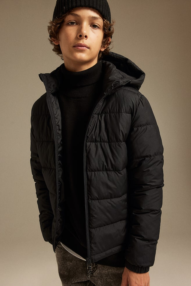 Quilted puffer jacket - Black - 2