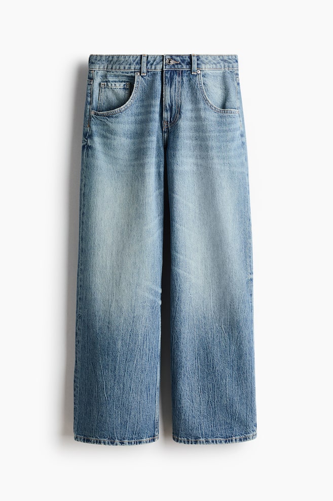 Baggy Low Waist Jeans - Denimblau/Dunkles Denimgrau - 1