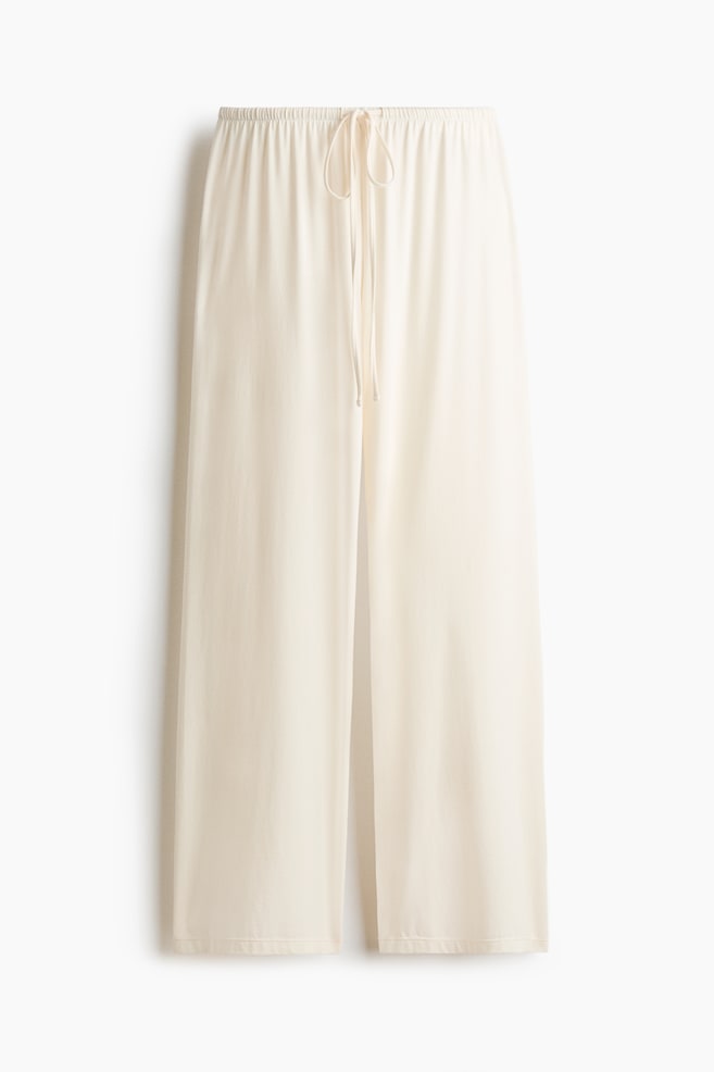 Viscose-Blend Pajama Pants - White/White/floral - 1
