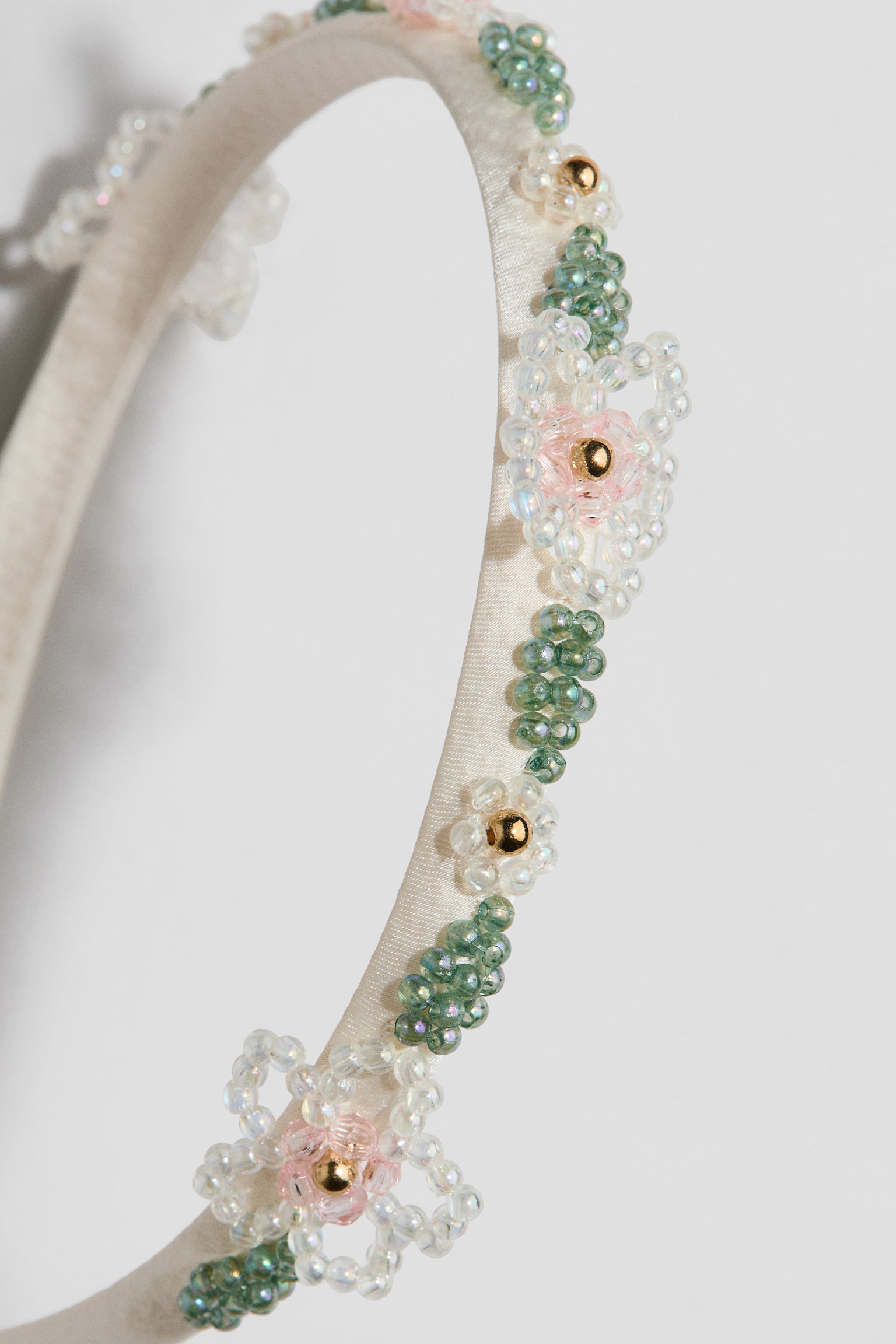 Serre-tête avec perles fantaisie - Crème - 2