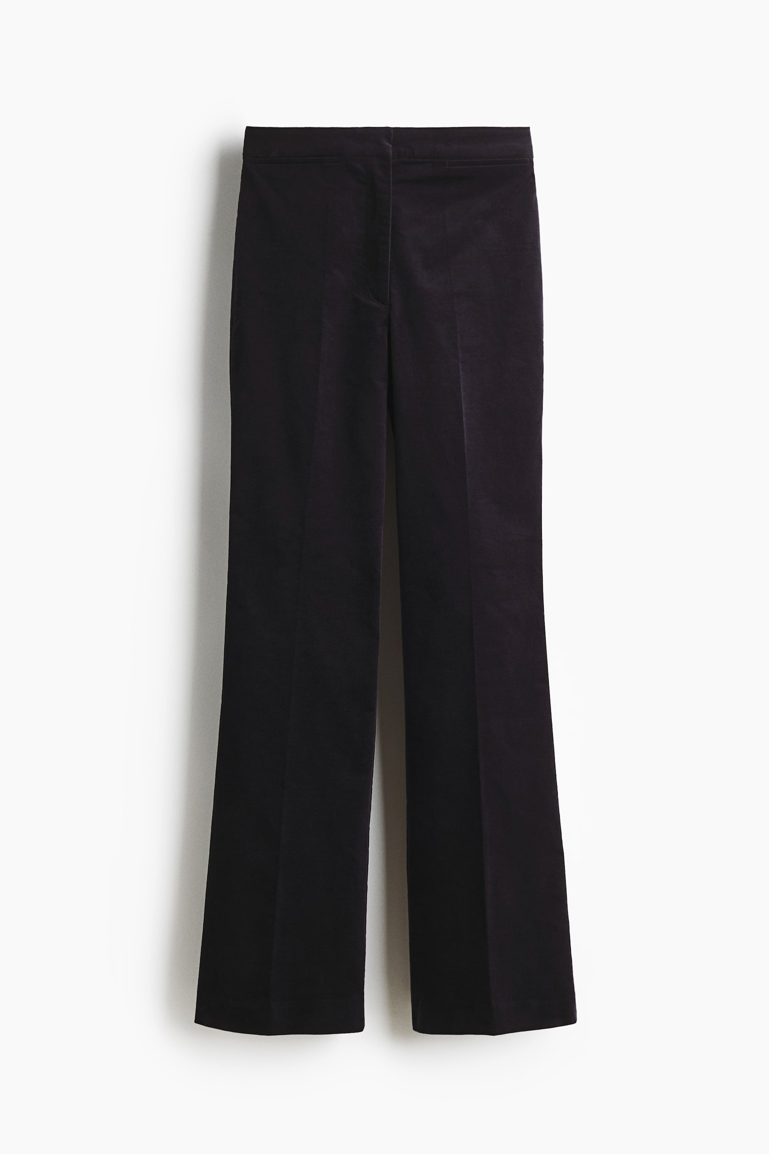 Flared velvet trousers - Navy blue/Black/Dark red - 2