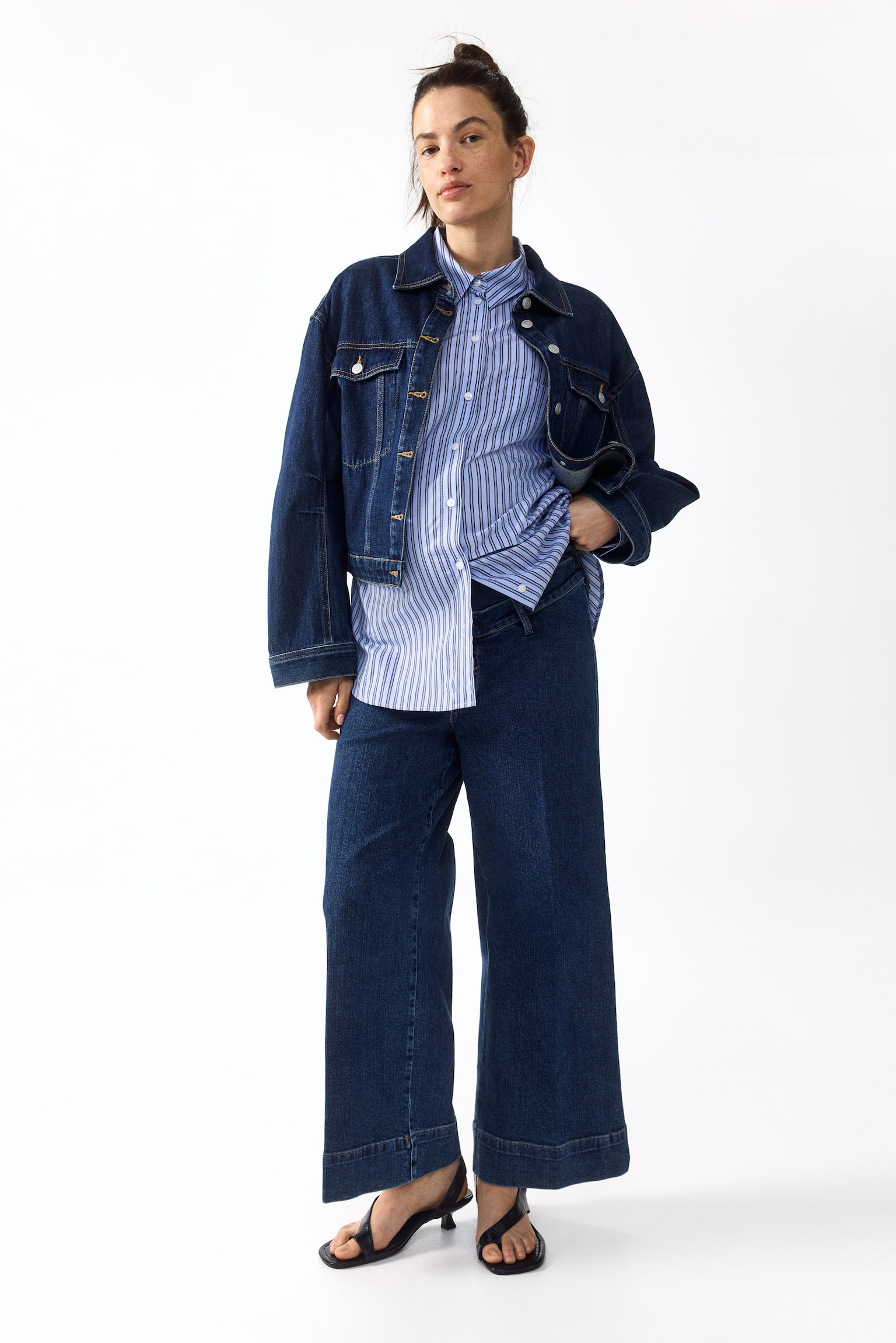 MAMA Wide High Waist Ankle Jeans - 3