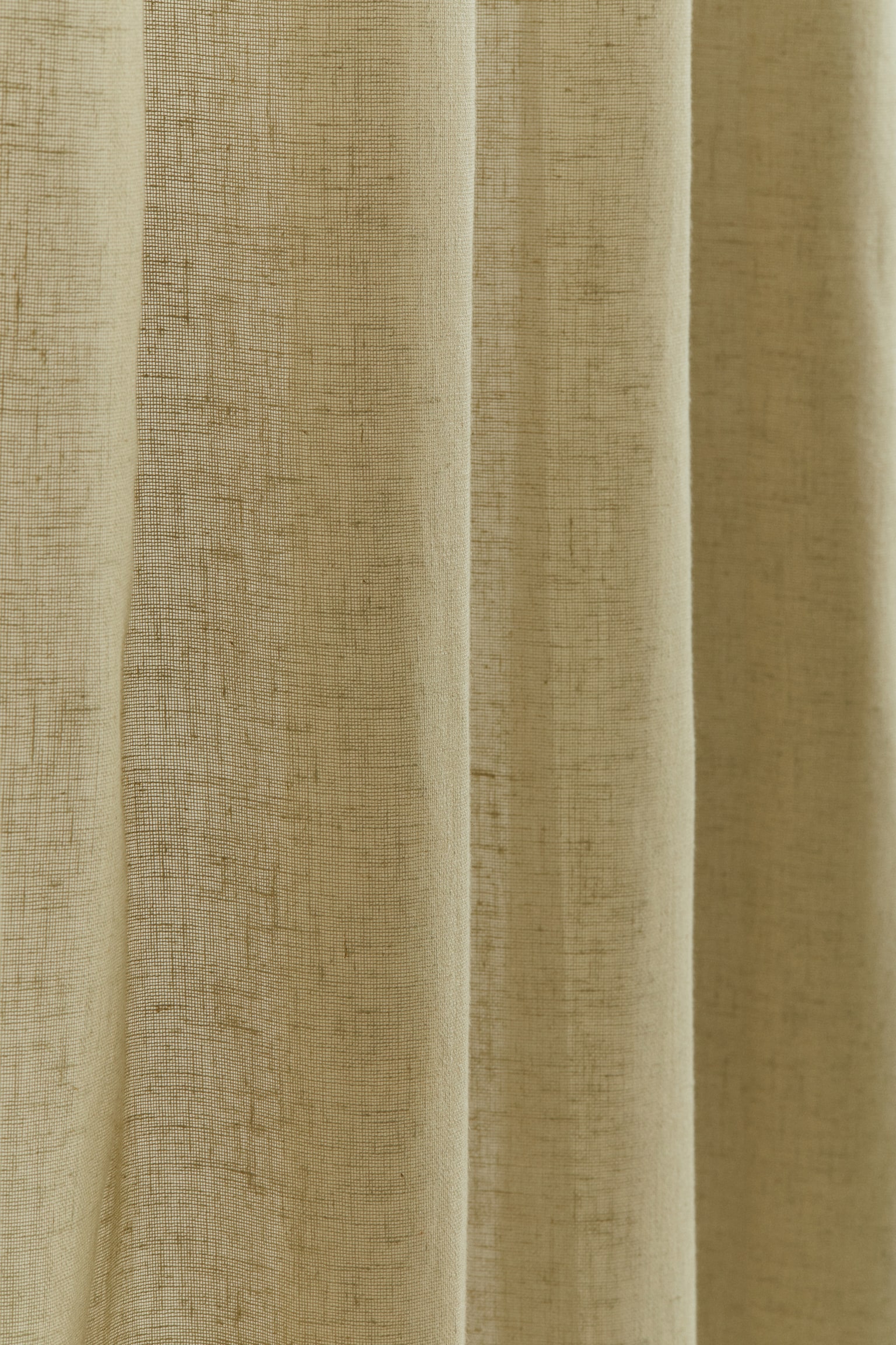 1-pack wide linen-blend curtain length - Light khaki green/White/Light beige/Light greige/Yellow/Greige - 2