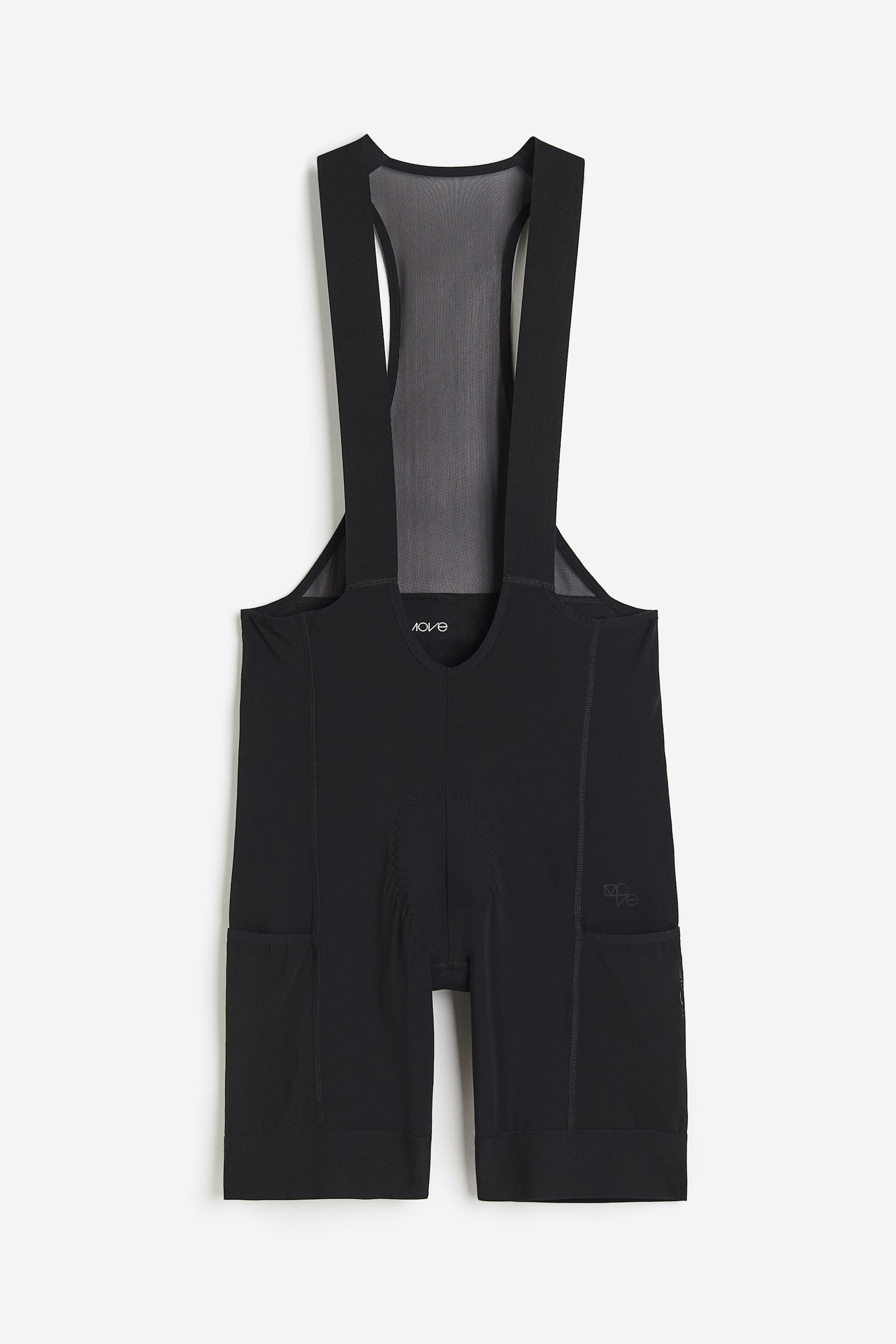 Mid-length cycling bib shorts in DryMove™ - Black - 1