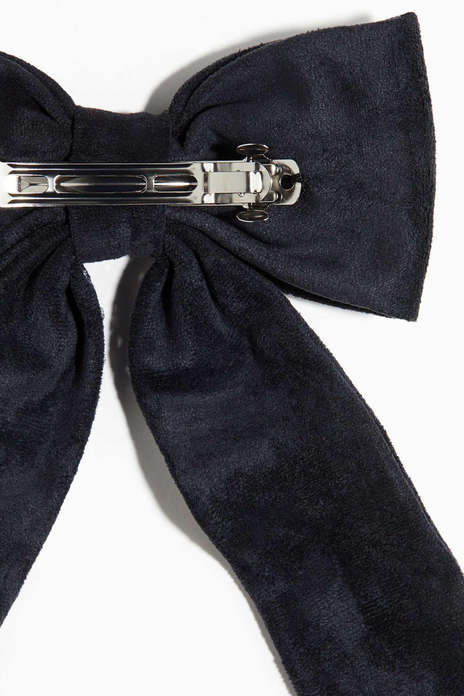 Embellished bow hair clip - Navy blue