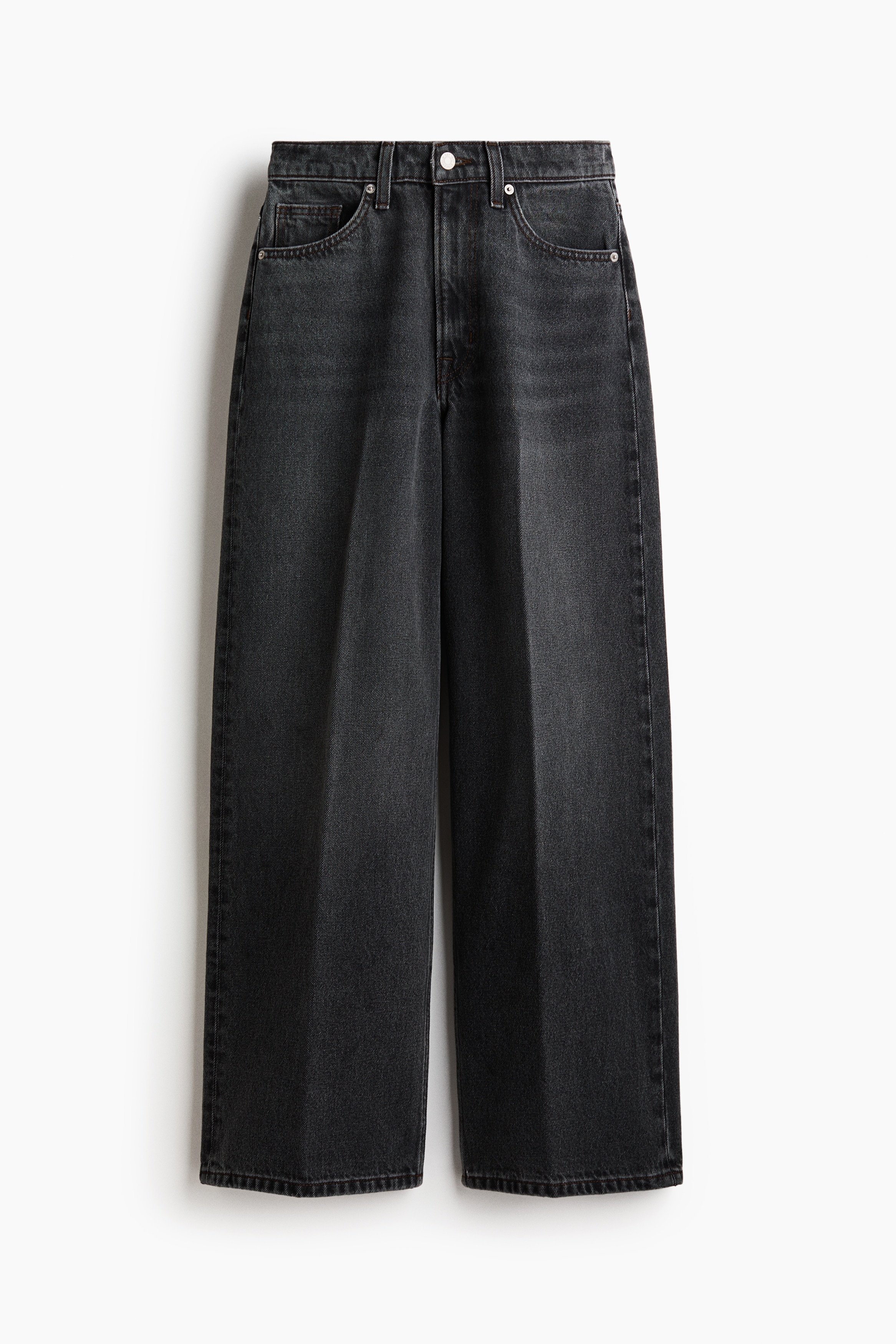 Baggy Regular Waist Jeans - Sort/Mørk denimblå