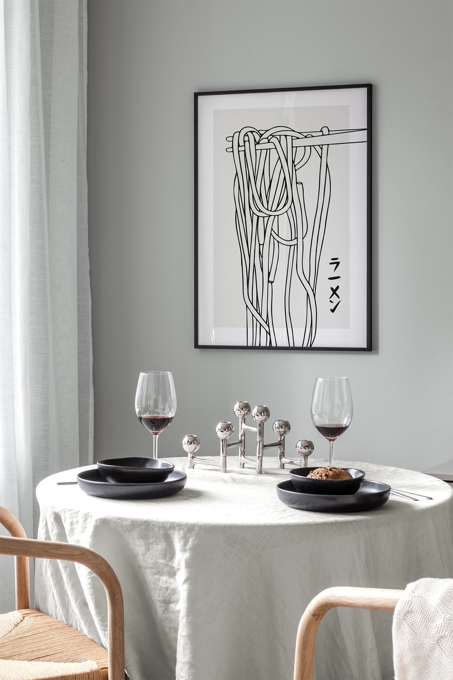 Ramen Plakat - Szary/czarny