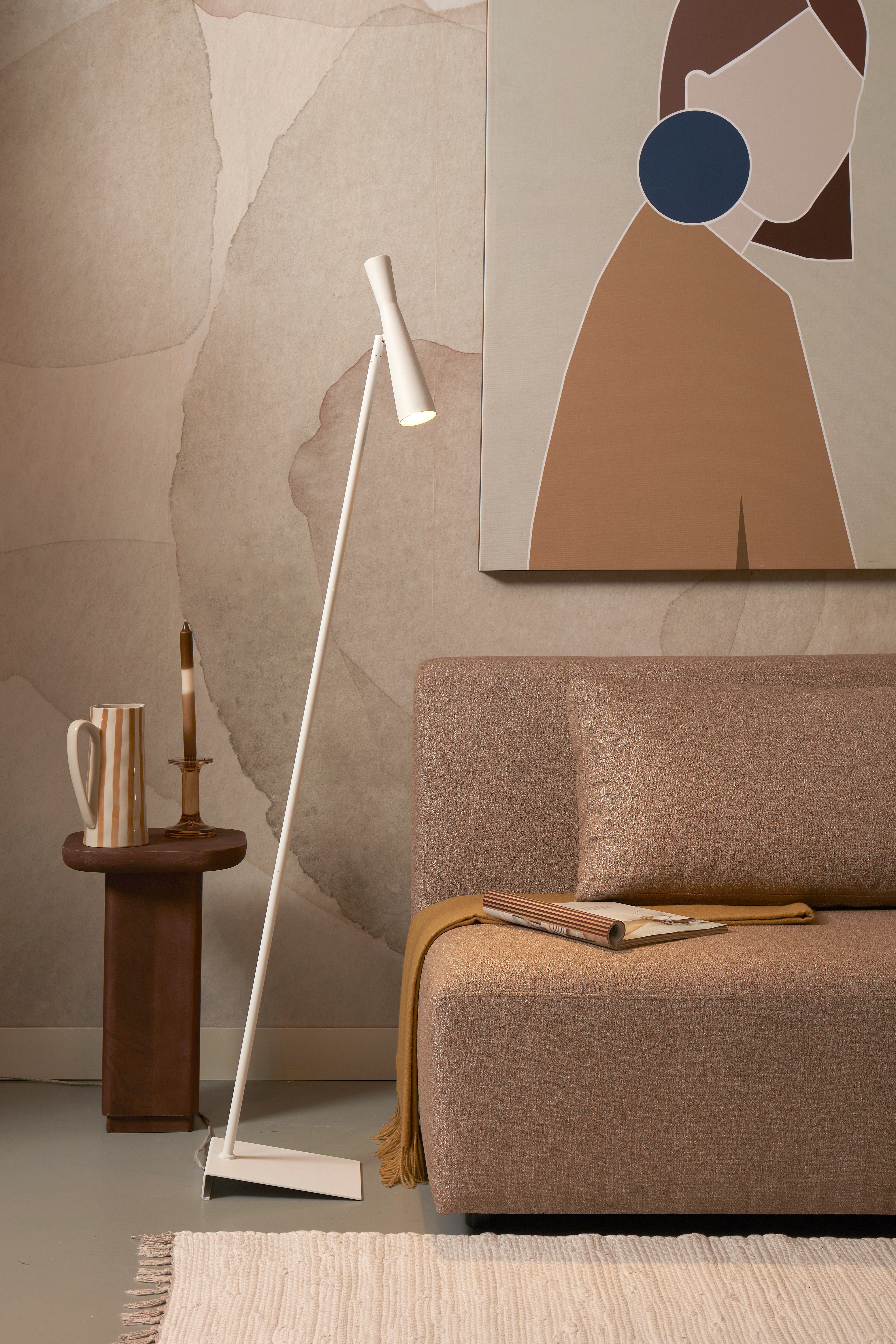 Bordeaux Stehleuchte - Weiß/Hellgrau/Schwarz