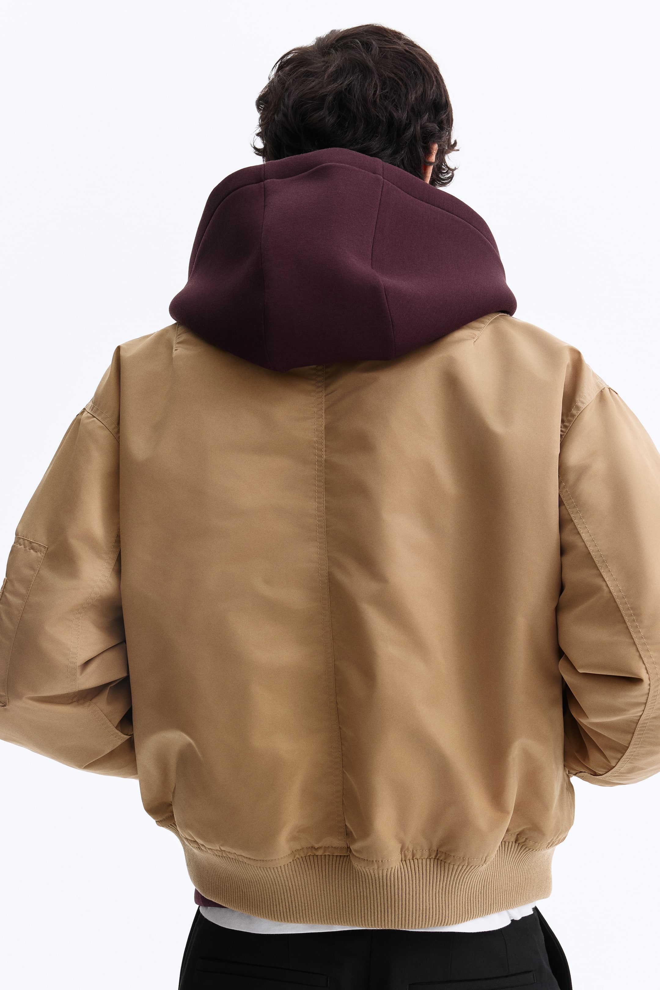 Padded Nylon Bomber Jacket