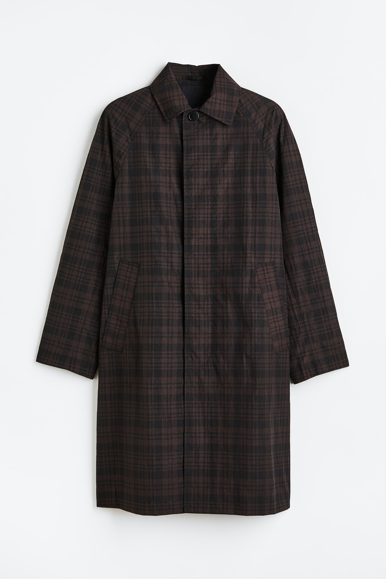 Nylon car coat - Dark blue/Checked - 1