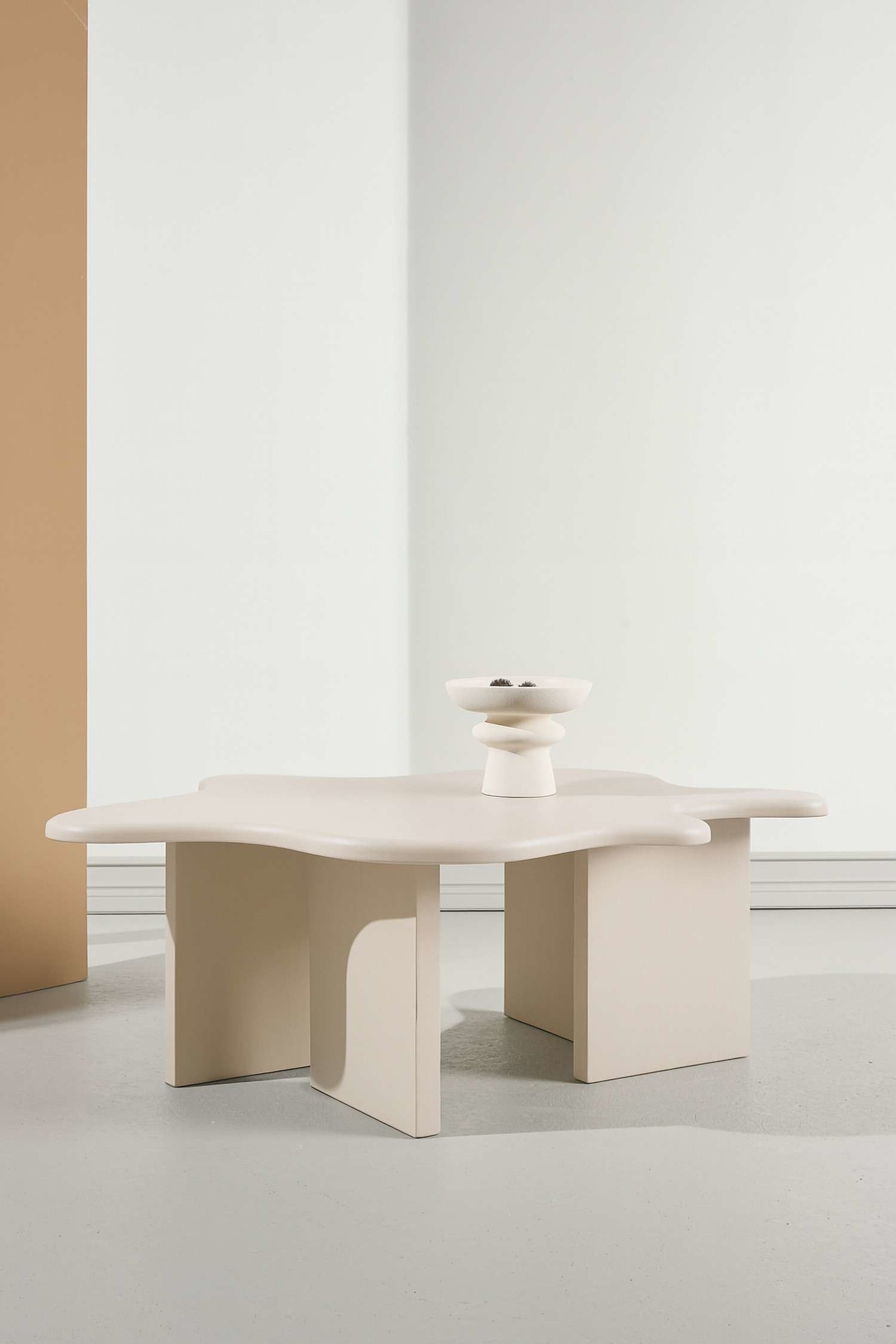 Flower Sofa Table - Mdf, Beige