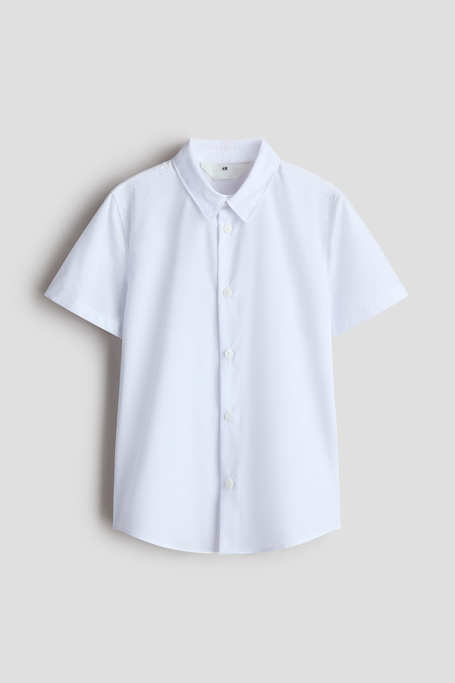 Easy-iron shirt - White/Light blue