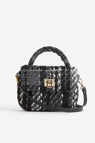 Crossbody-Tasche aus Strukturstoff - Schwarz/Weiß - Ladies | H&M DE