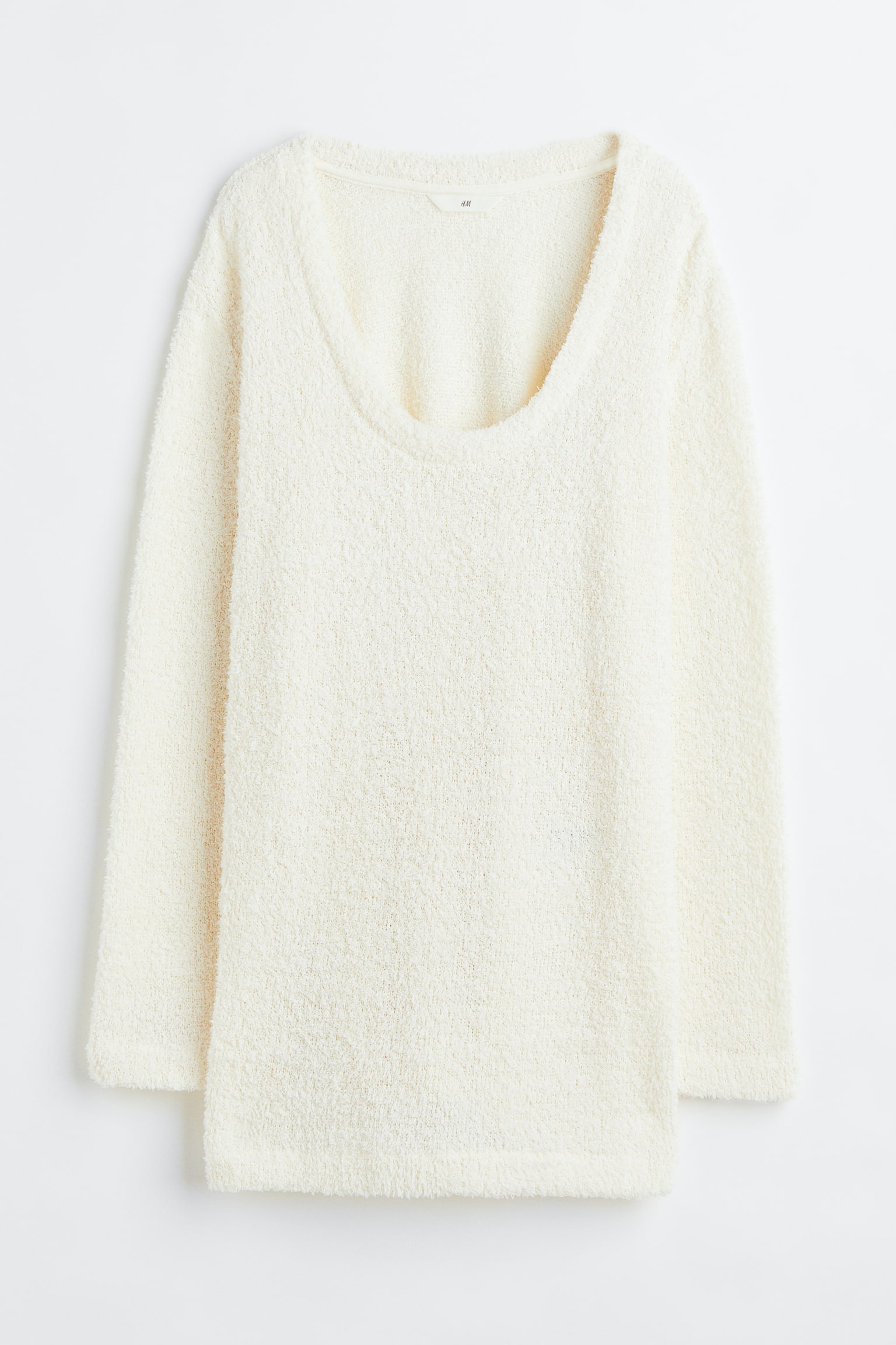 Fluffy-knit top - Cream - 1