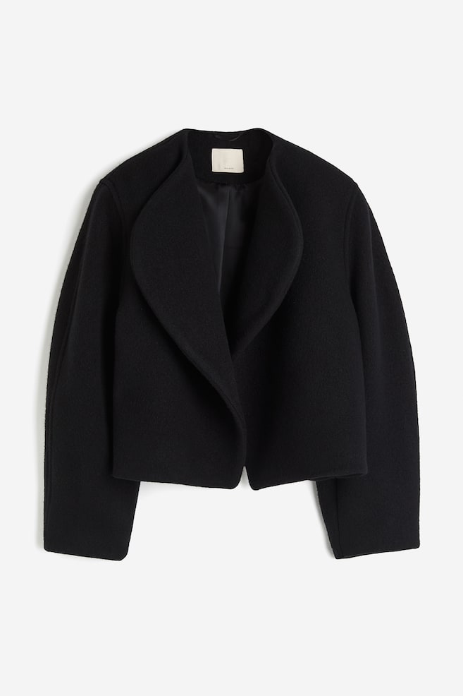 Wool-blend jacket - Black/Light grey - 2